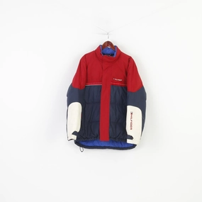 Collared Tommy Hilfiger Men M Jacket Navy Padded Full Zipper Vintage Top