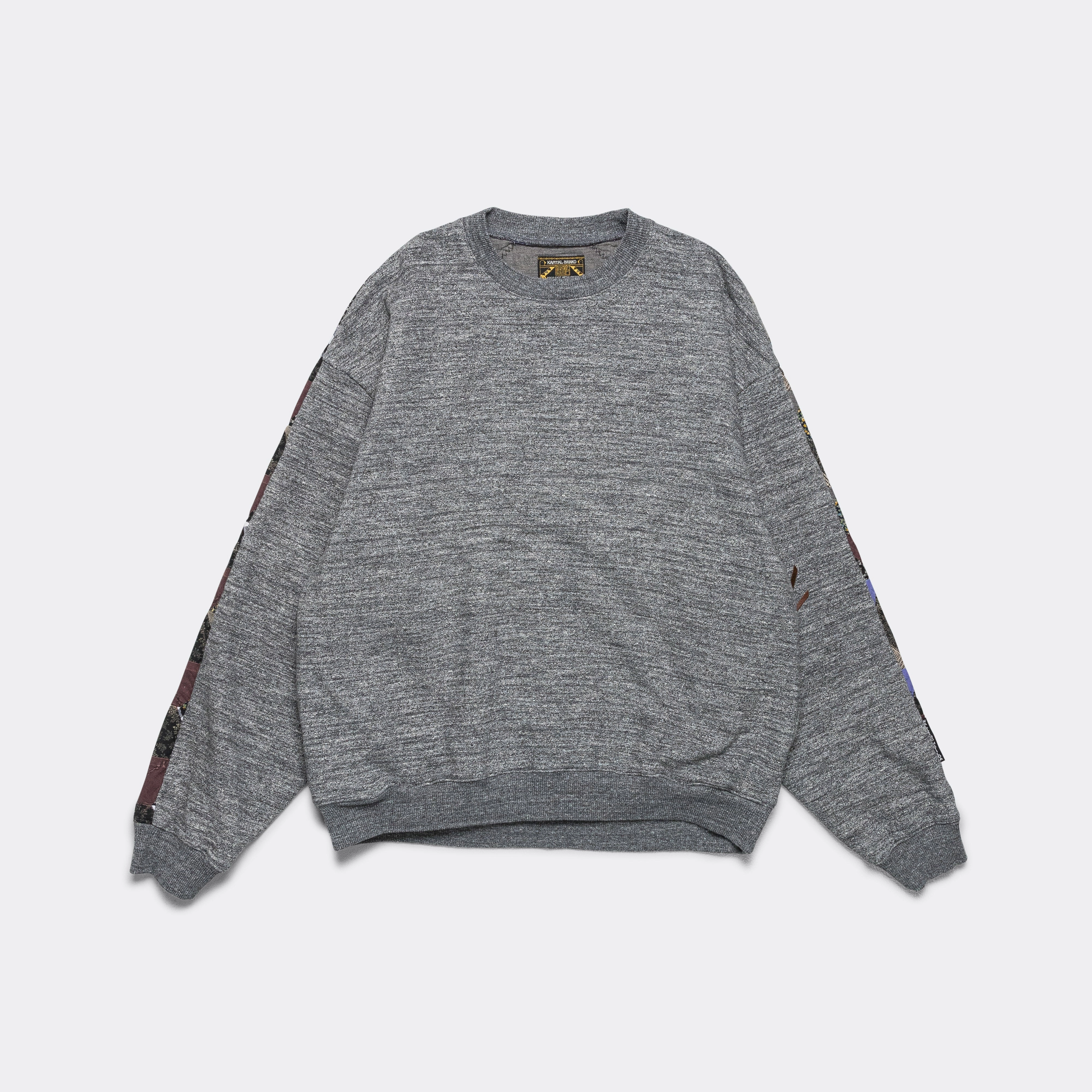 TOP SWT Knit x YABANE Quilt 2TONES BIG SWT - Charcoal/Black Comfortable