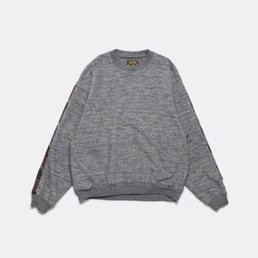 TOP SWT Knit x YABANE Quilt 2TONES BIG SWT - Charcoal/Black Comfortable