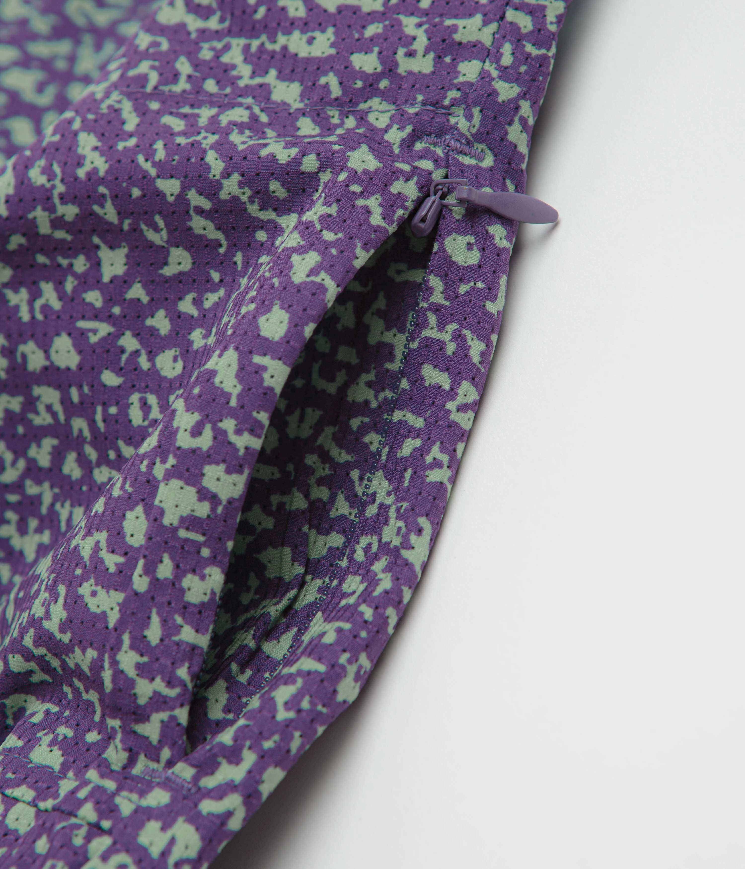 Topo Designs Womens Retro River Short Sleeve Shirt - Crackle Loganberry Raw edge Backpacking Trip