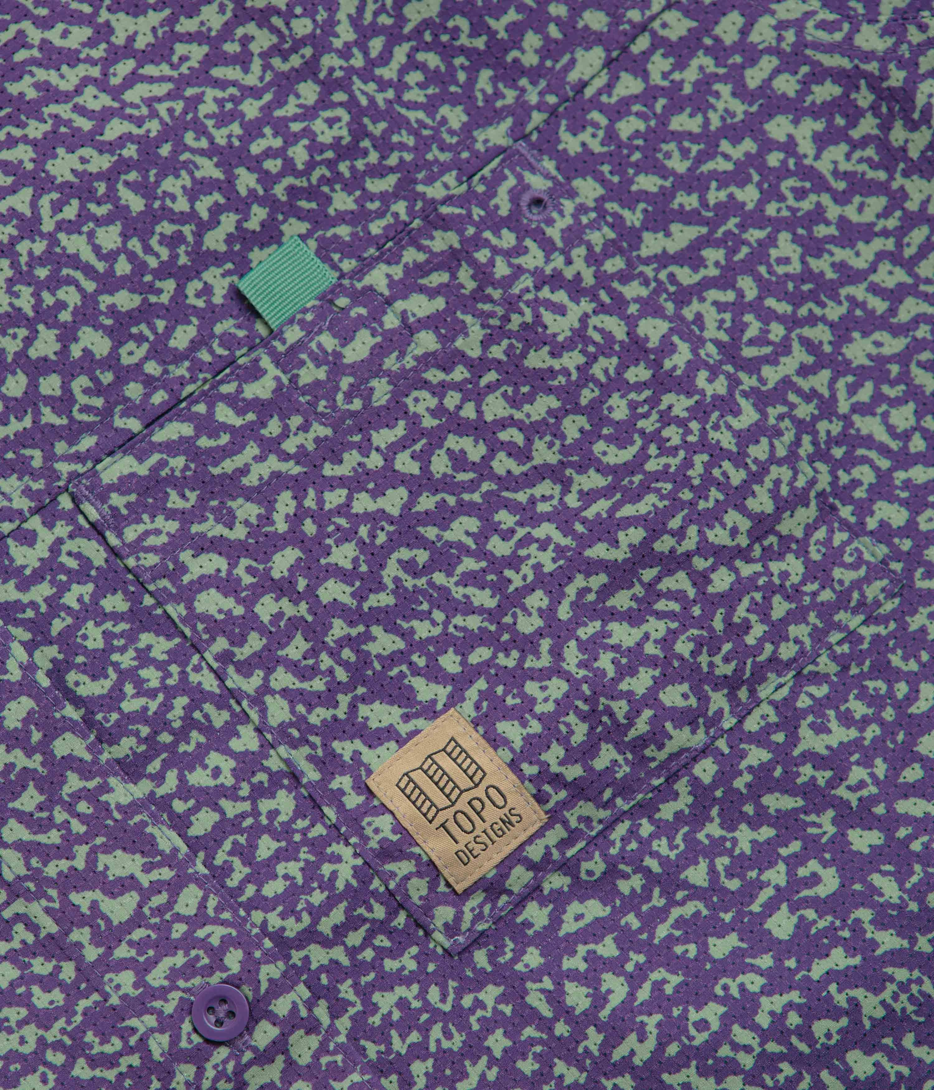 Budget Friendly Sophisticated Look Topo Designs Womens Retro River Short Sleeve Shirt - Crackle Loganberry