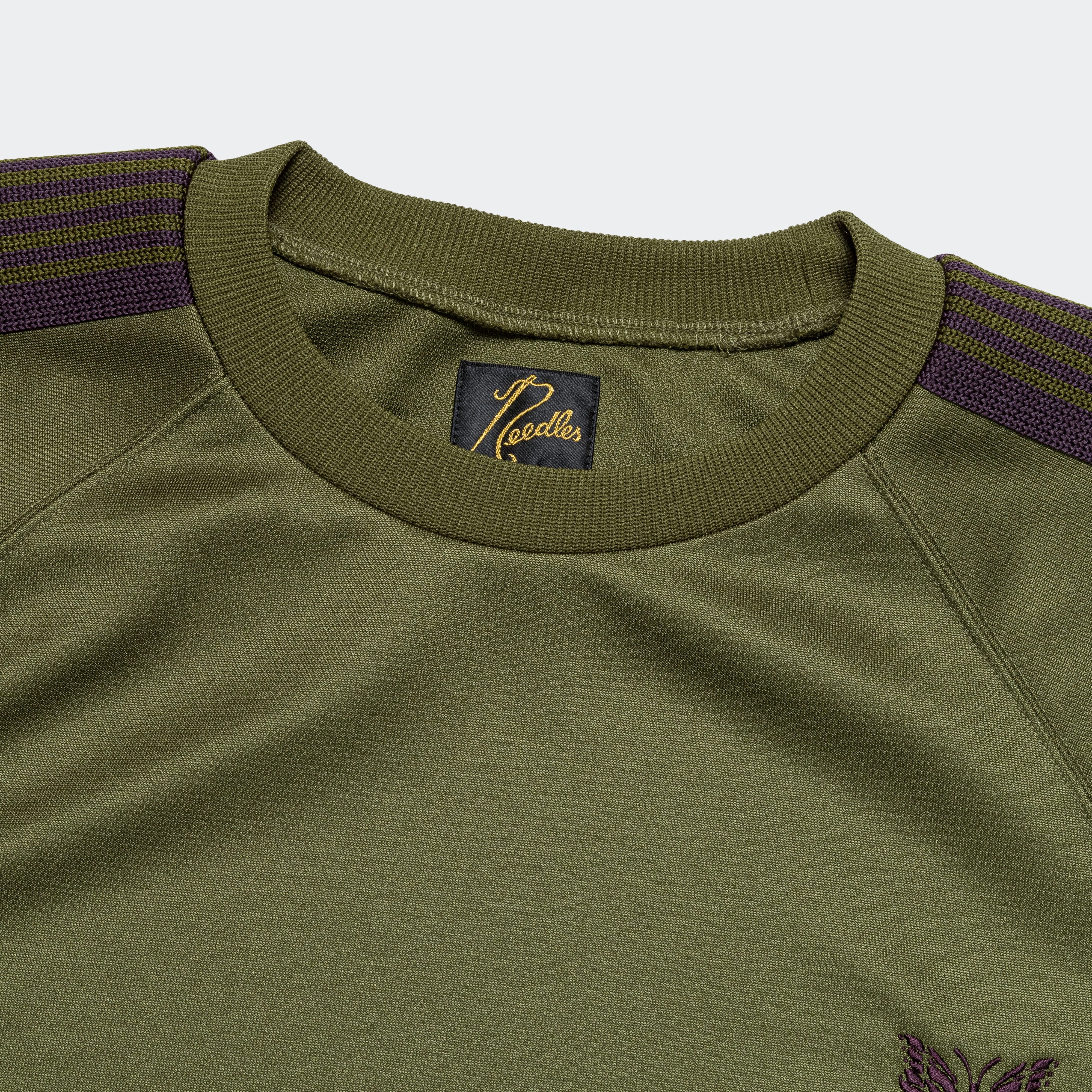 Festival wear Comfy Fit Track Crew - Olive Poly Smooth