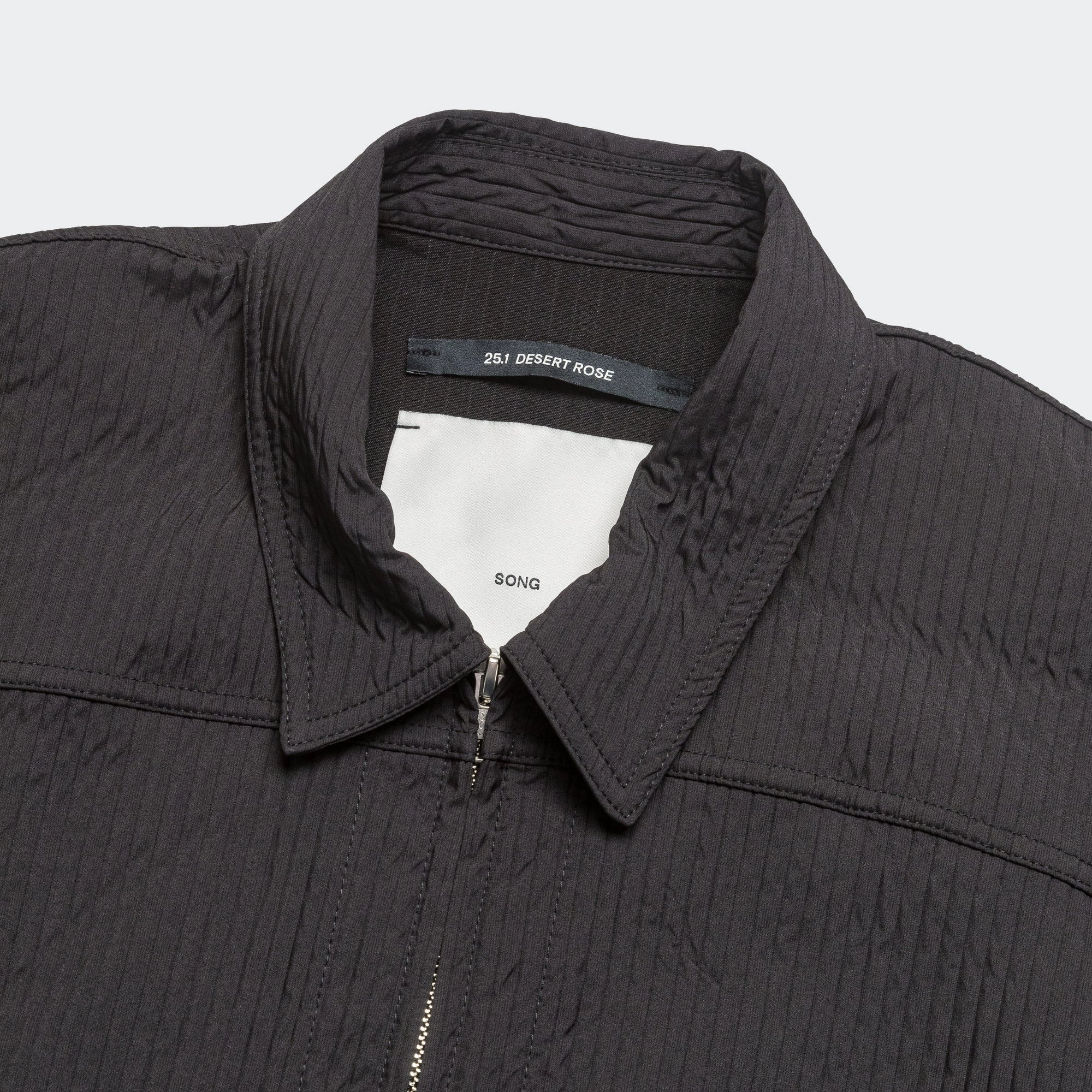 Track Jacket - Black Double Weave Stripe Durable Zippers Windproof Construction