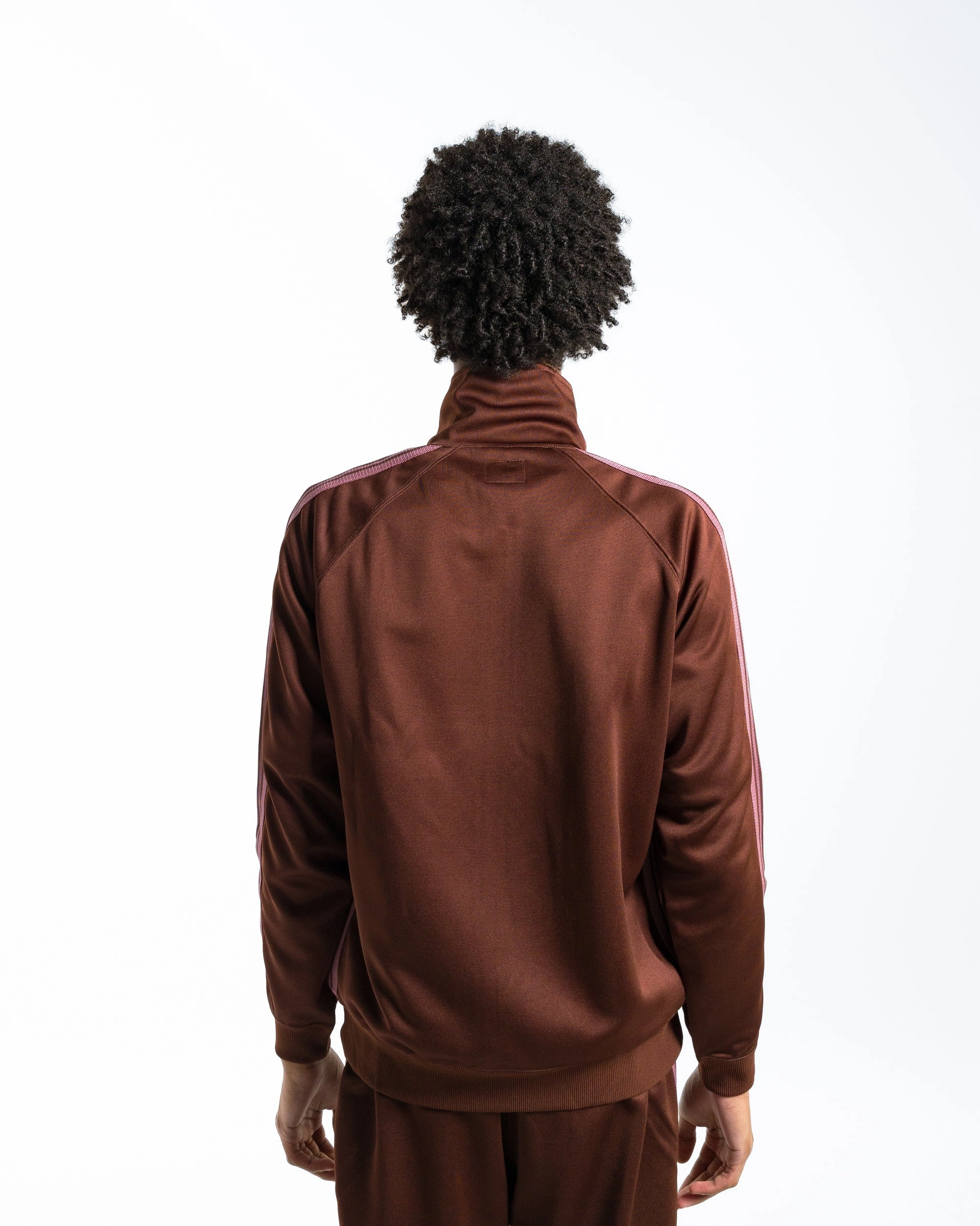 Mesh Ventilation Panels Track Jacket - Brown Poly Smooth