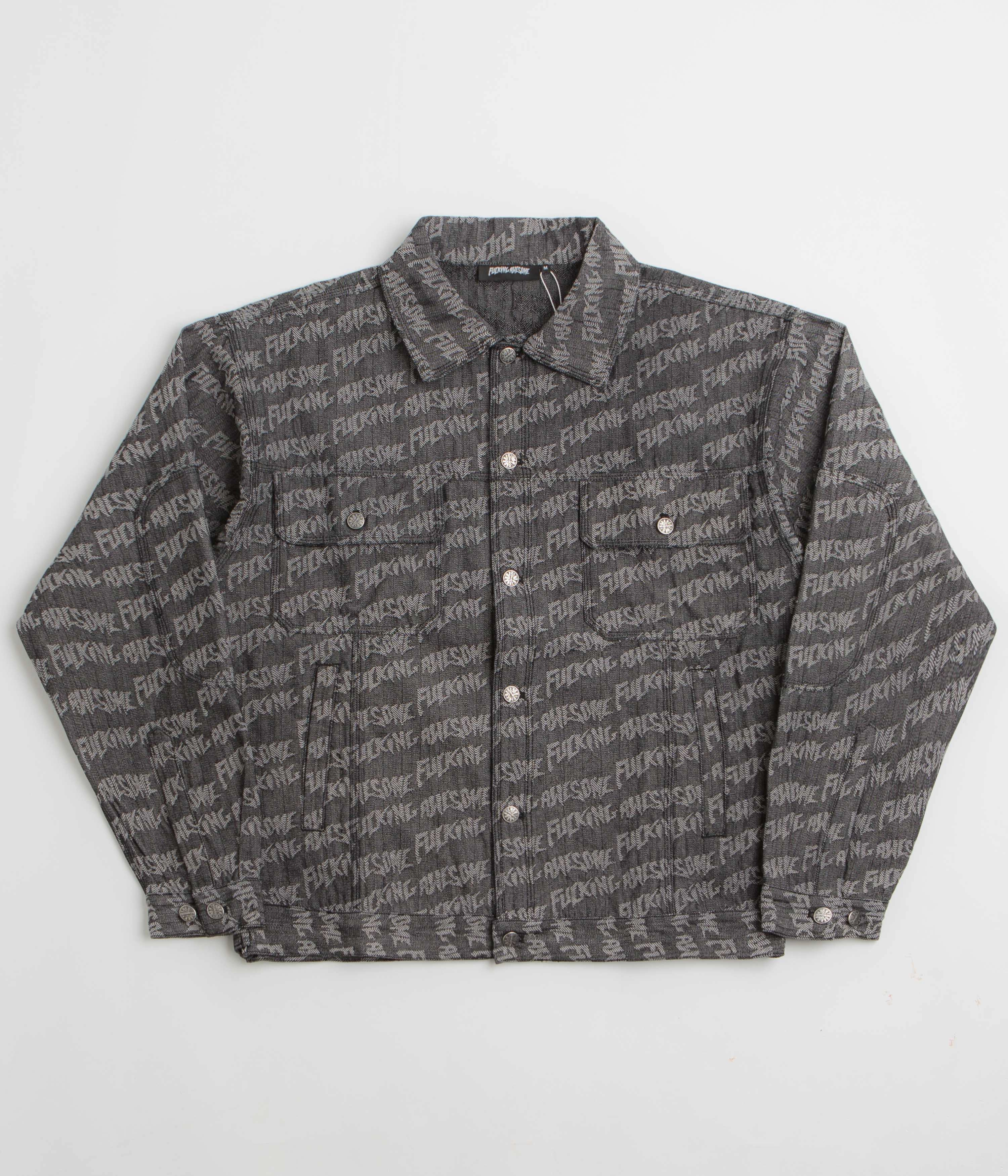 Outdoor Core Forget Fucking Awesome Herringbone Work Jacket - Black / Light Grey