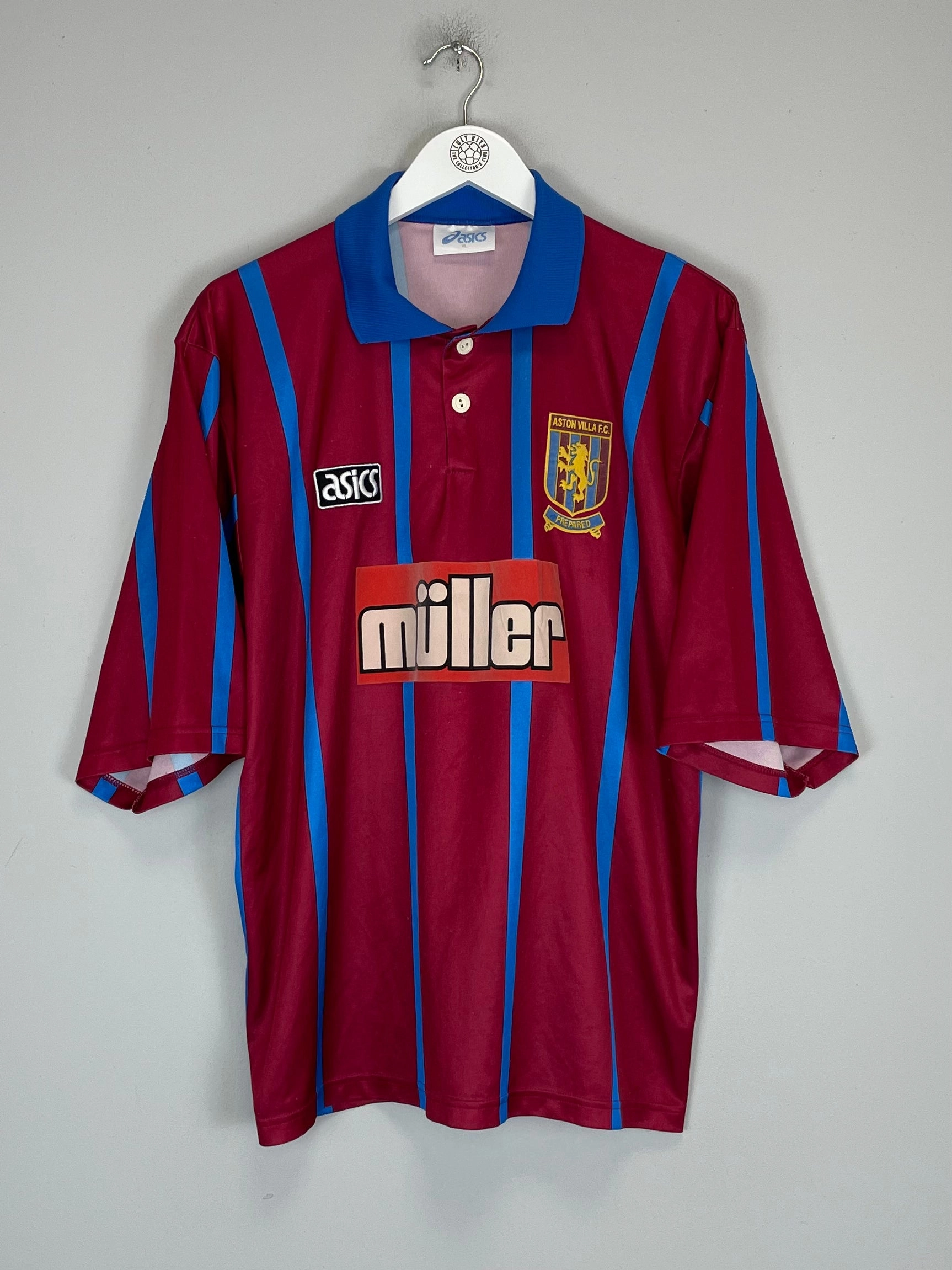 1993/95 ASTON VILLA HOME SHIRT (XL) ASICS Thermal Conductive Yarn Seam Free Underarm Venting