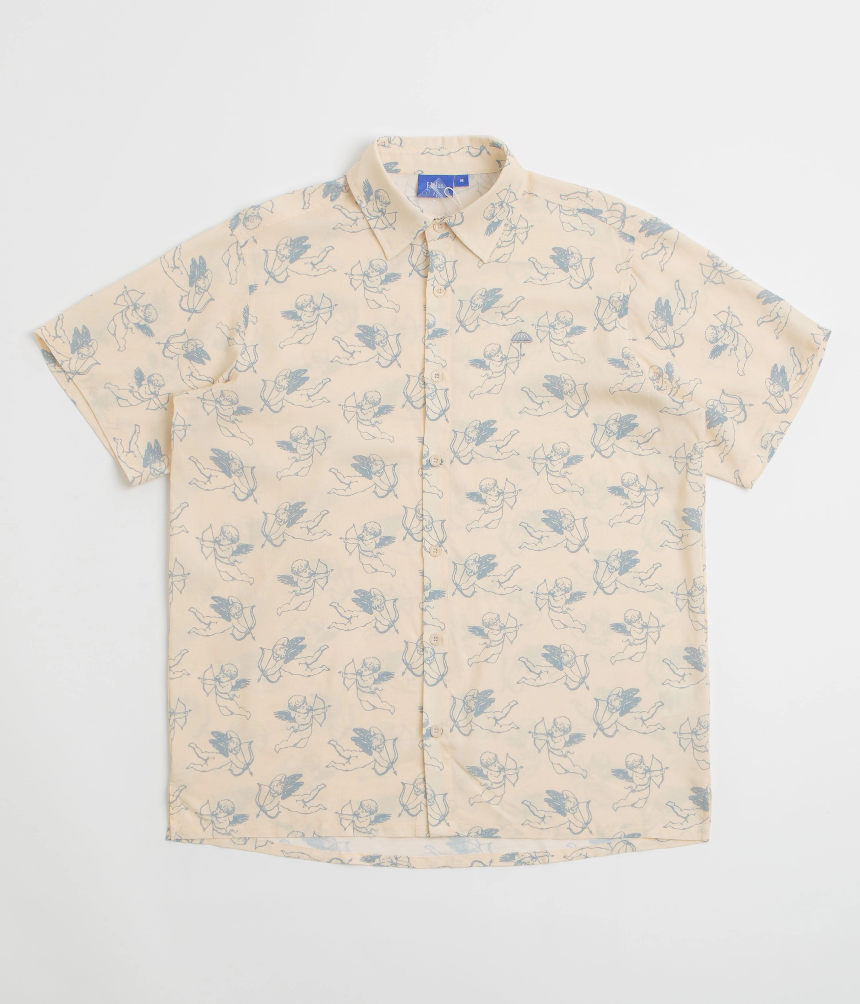 Athletic Cut Helas Angels Short Sleeve Shirt - Beige