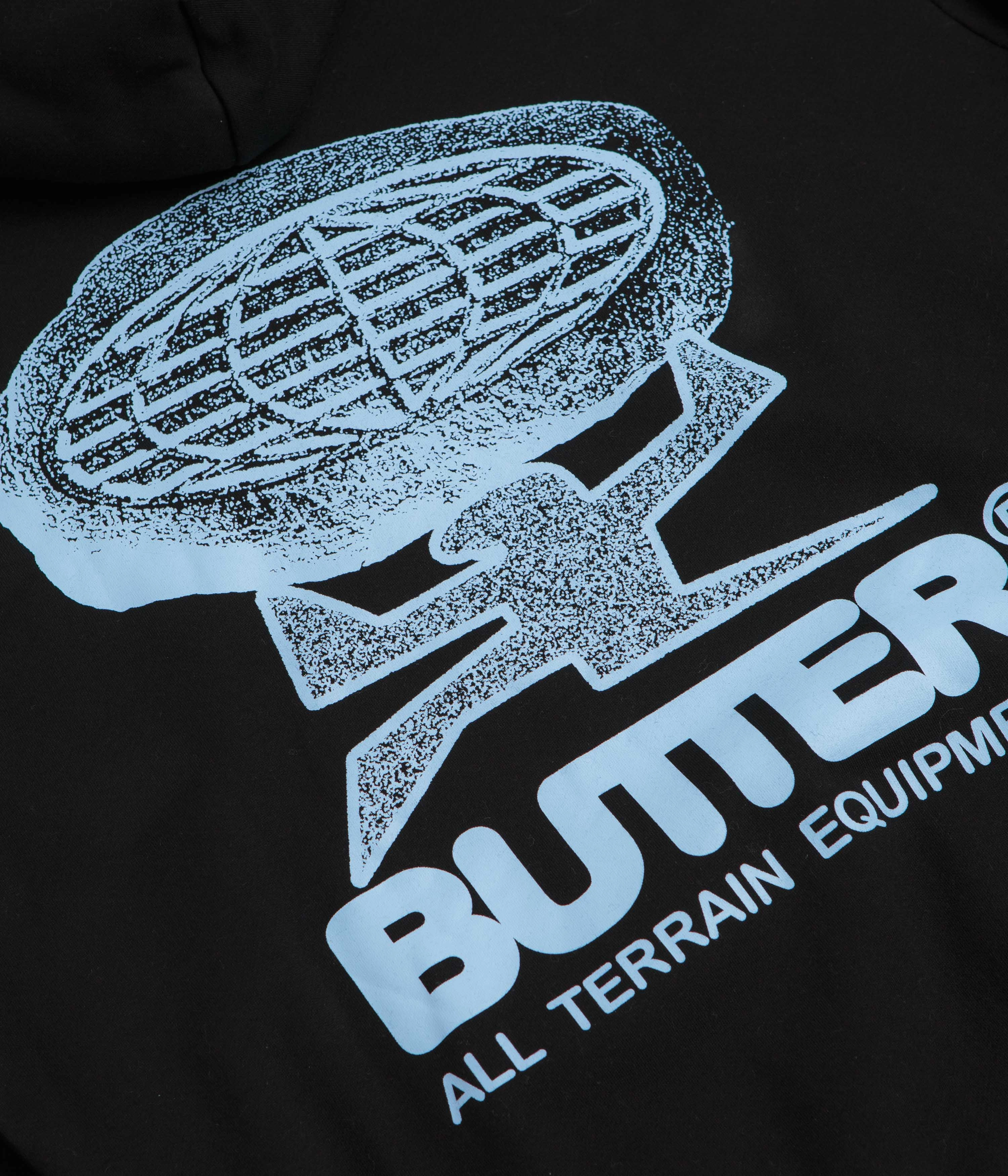 Triple Stitched Seams Black bear like Butter Goods Terrain Hoodie - Black