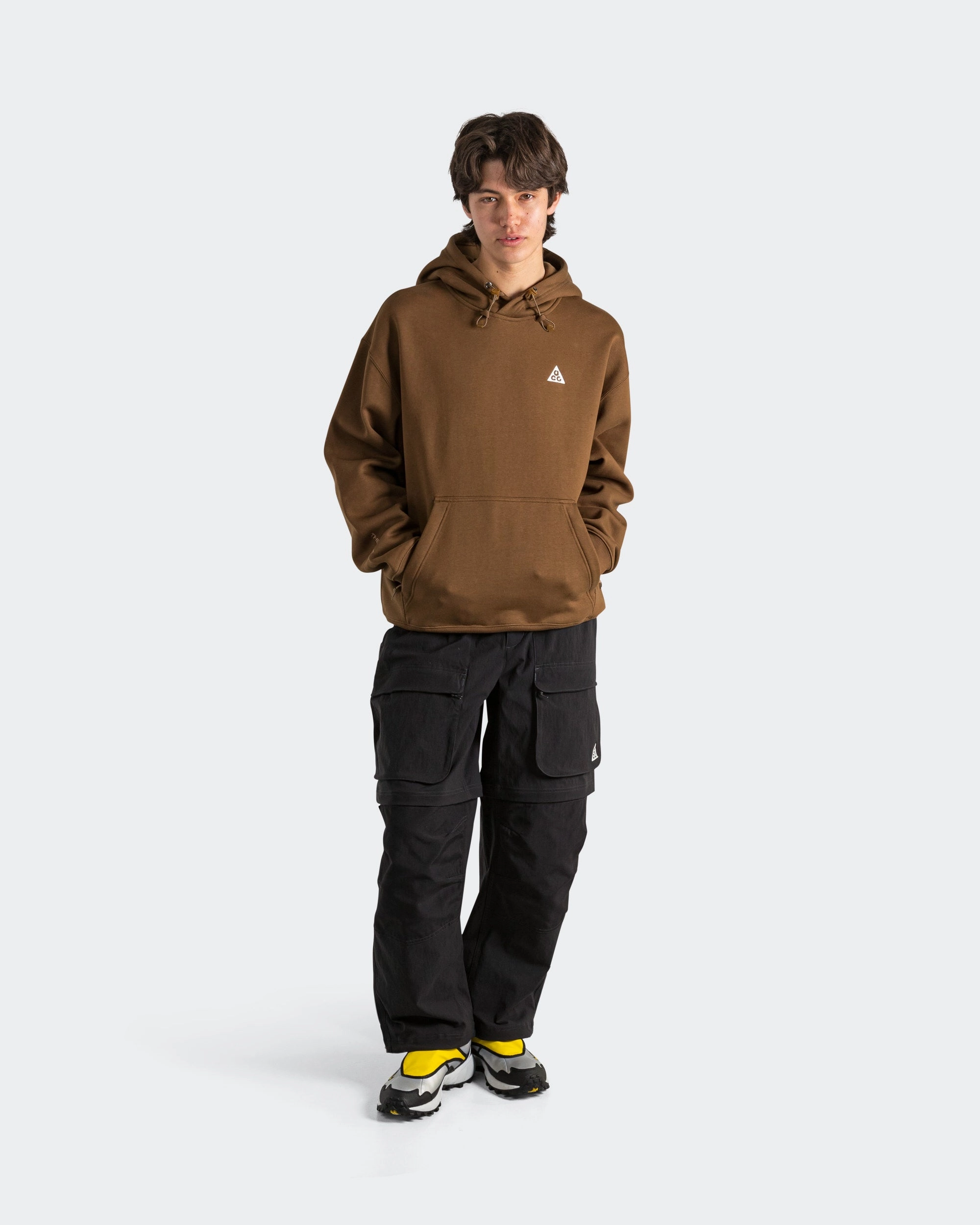 Smooth Texture Smart Casual Therma-FIT Tuff Fleece Hoody - Mosswood Brown/Lt Khaki-Summit White