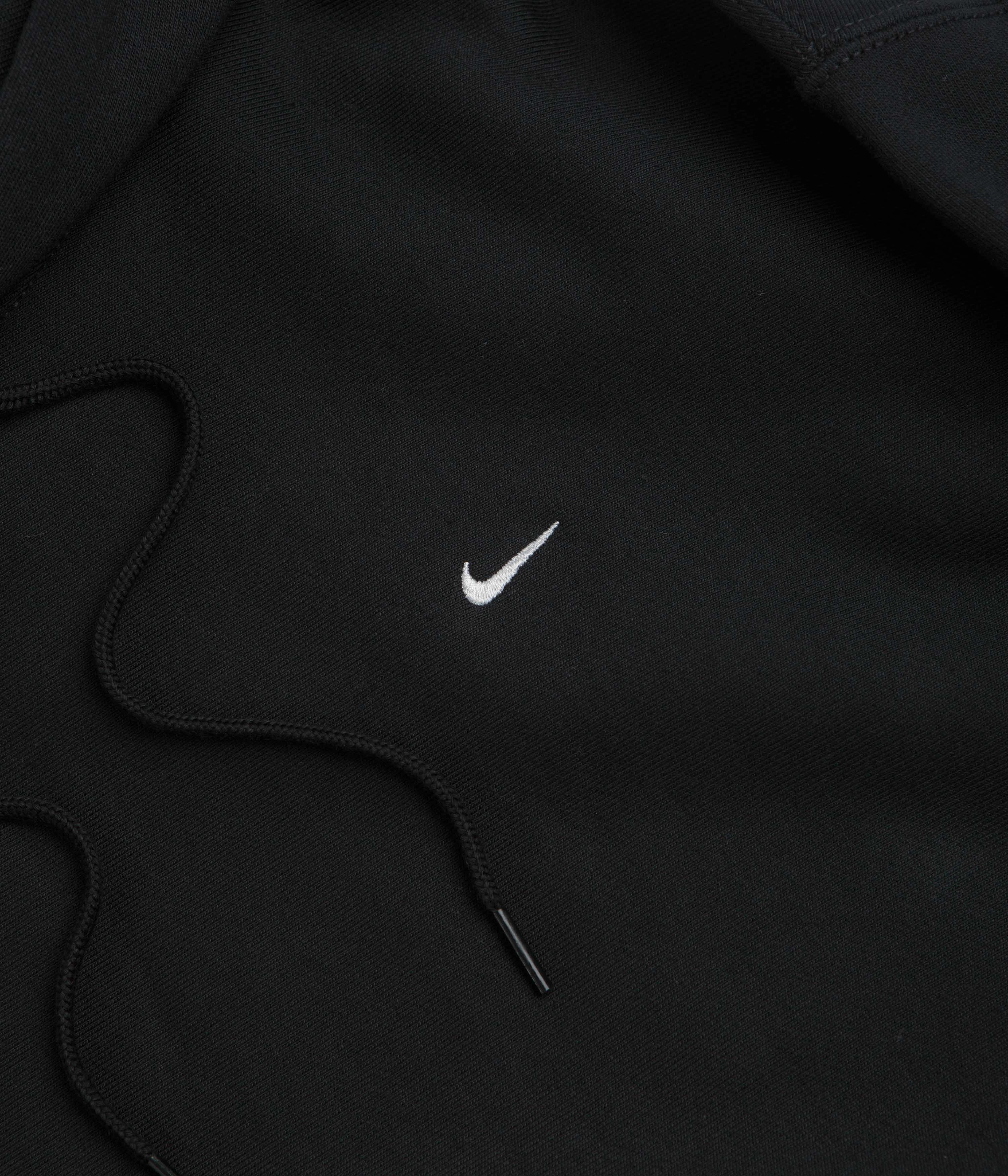 Layered Hem Design Stylish Apparel Nike Solo Swoosh Hoodie - Black / Black / White / White