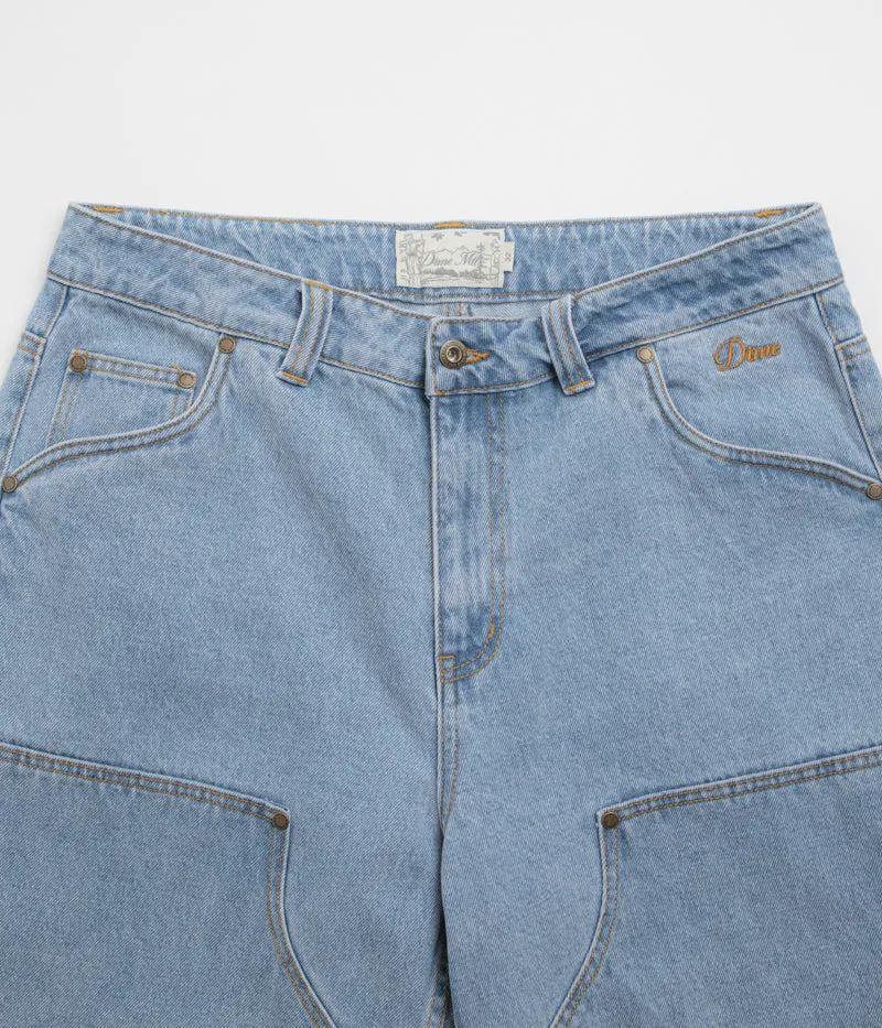 Fun Colors Sustainable Dime Carpenter Denim Shorts - Blue Washed