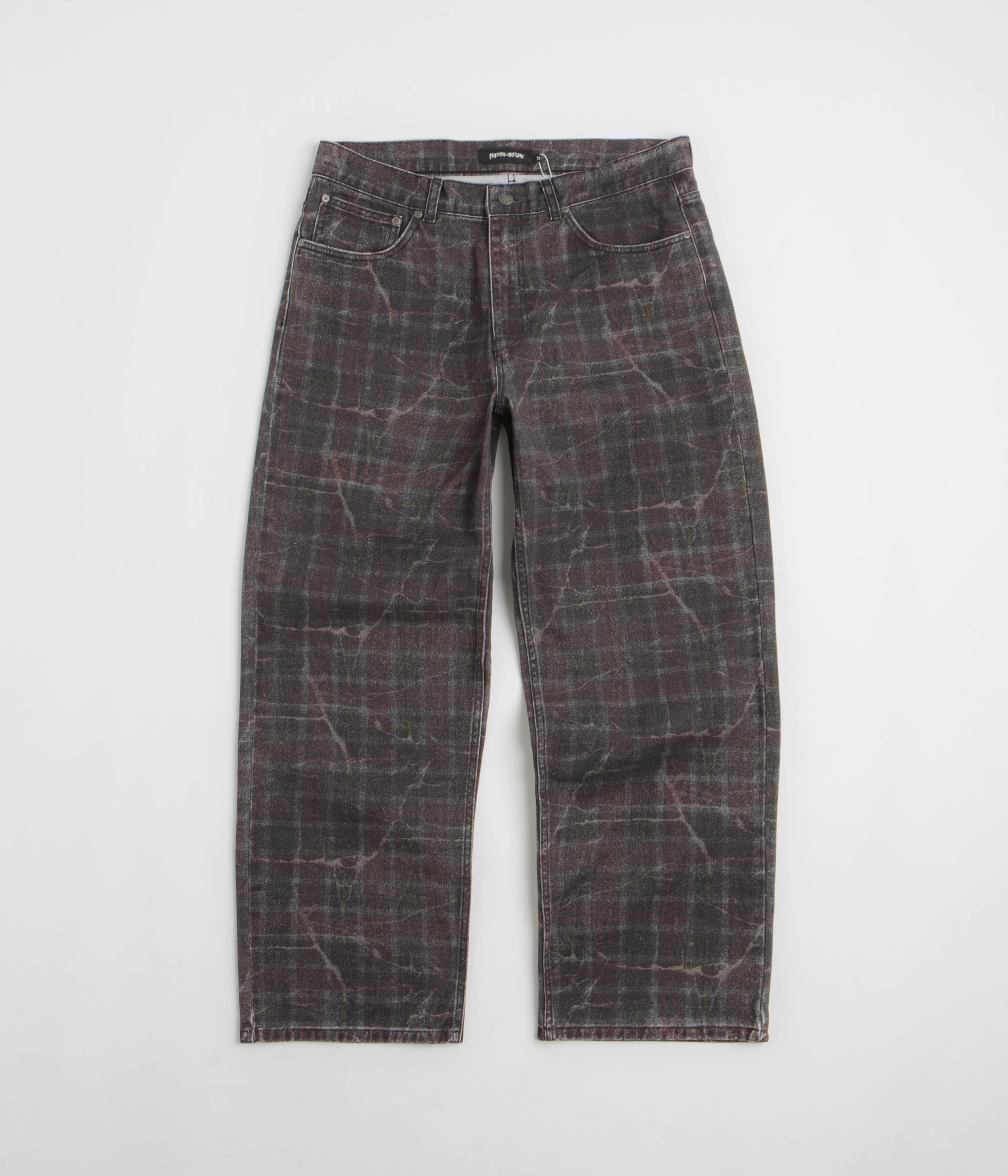 Fucking Awesome Distressed Plaid Fecke Jeans - Plaid Water Repellent Coating Shape Retention