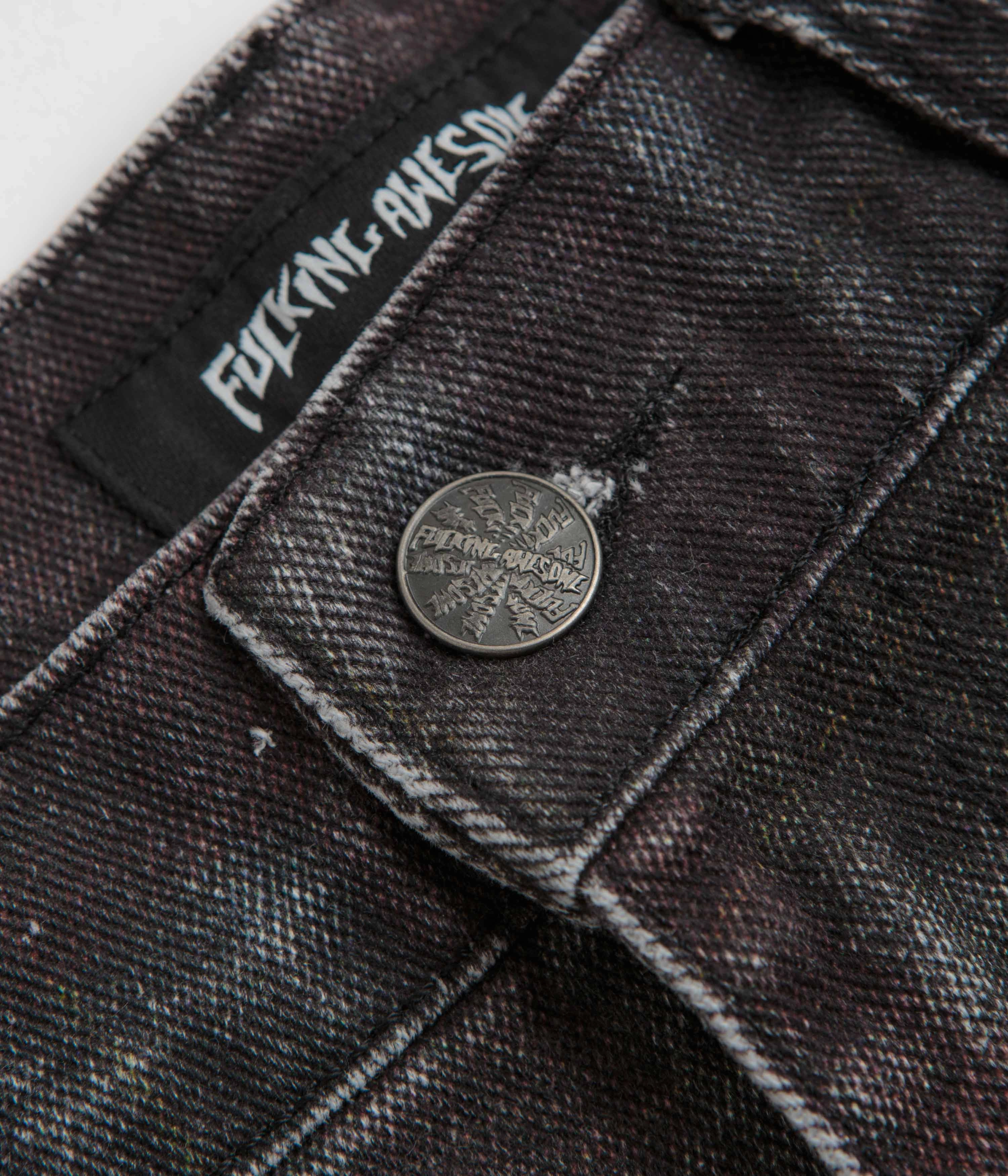 Fucking Awesome Distressed Plaid Fecke Jeans - Plaid Professional Wear Weekend Warrior