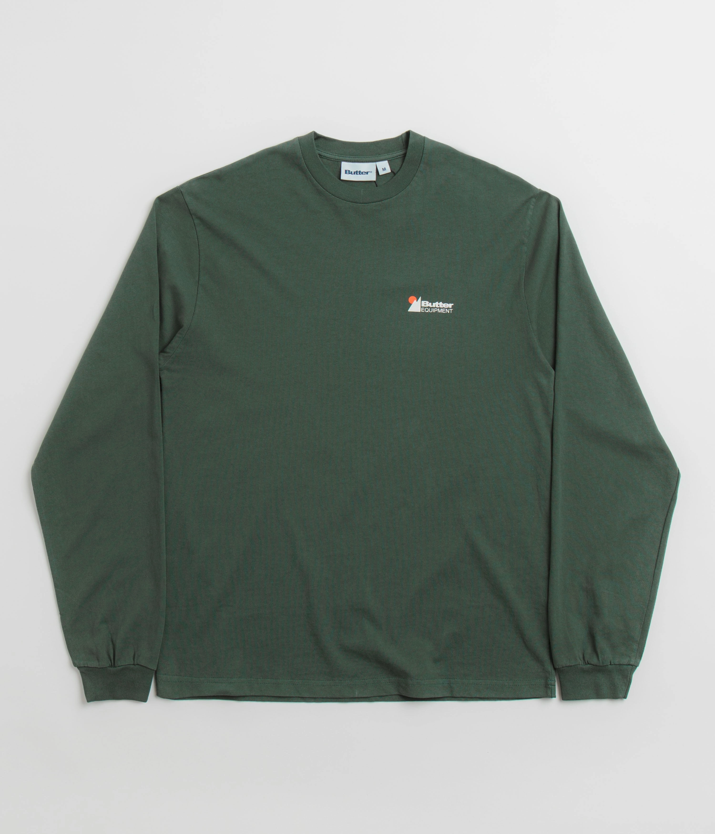 Butter Goods Pigment Dye Long Sleeve T-Shirt - Forest Boat Neck