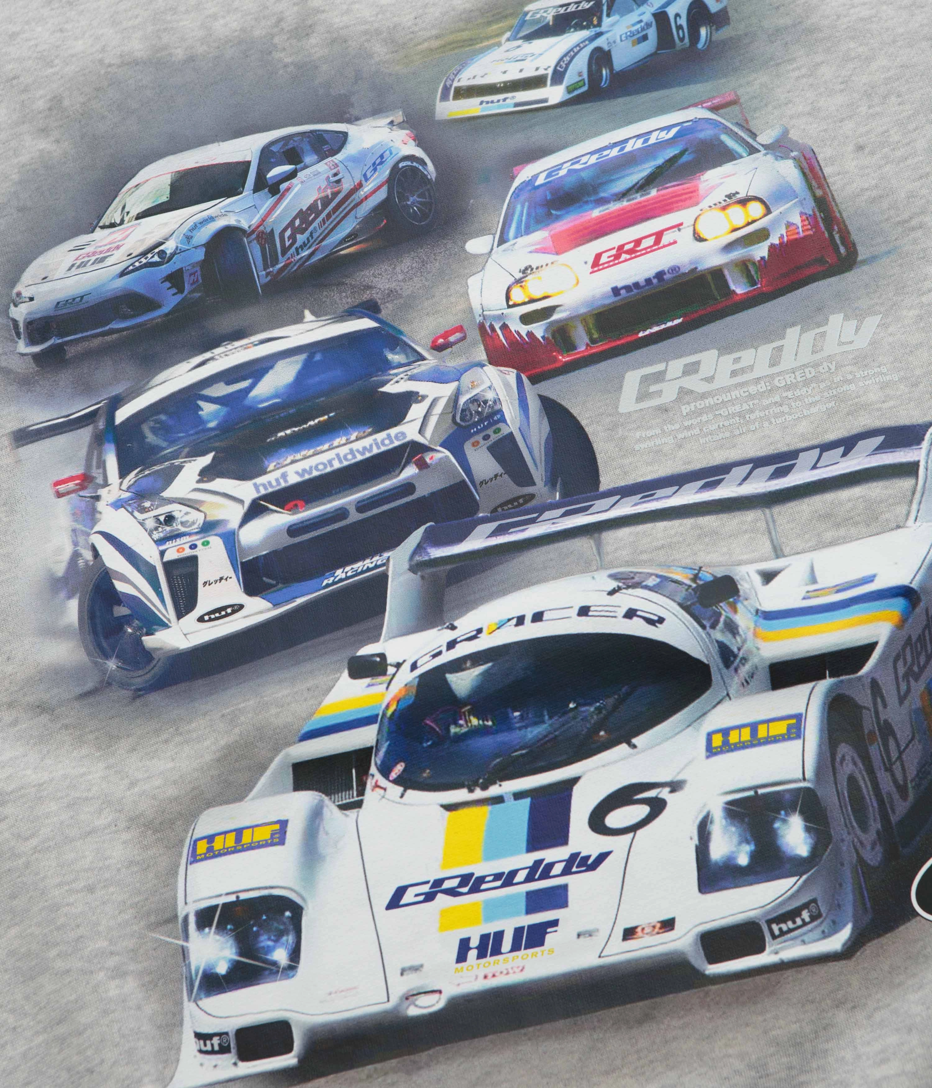 Office Casual HUF Greddy Showcase Crewneck Sweatshirt - Heather Grey