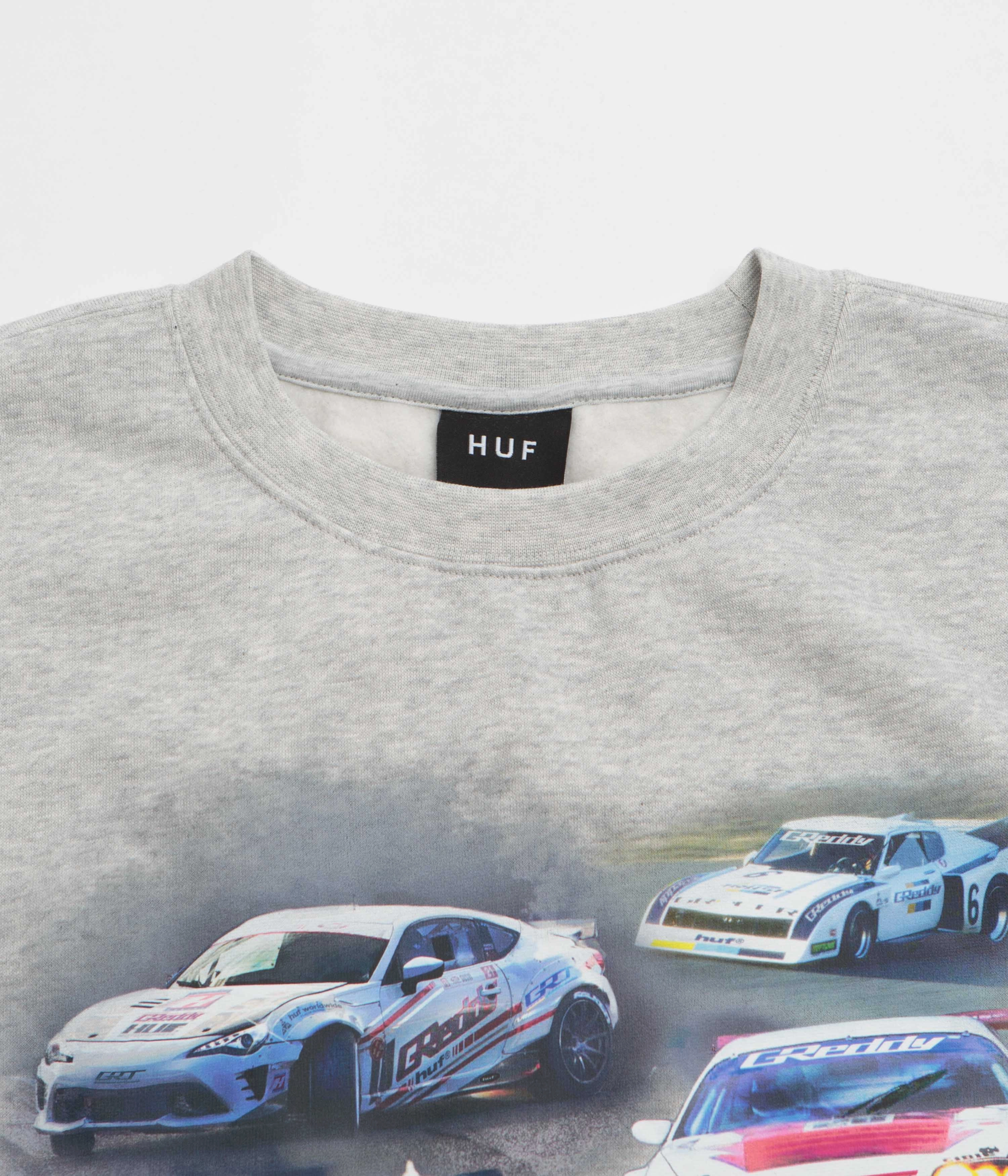 Outdoor Ready HUF Greddy Showcase Crewneck Sweatshirt - Heather Grey