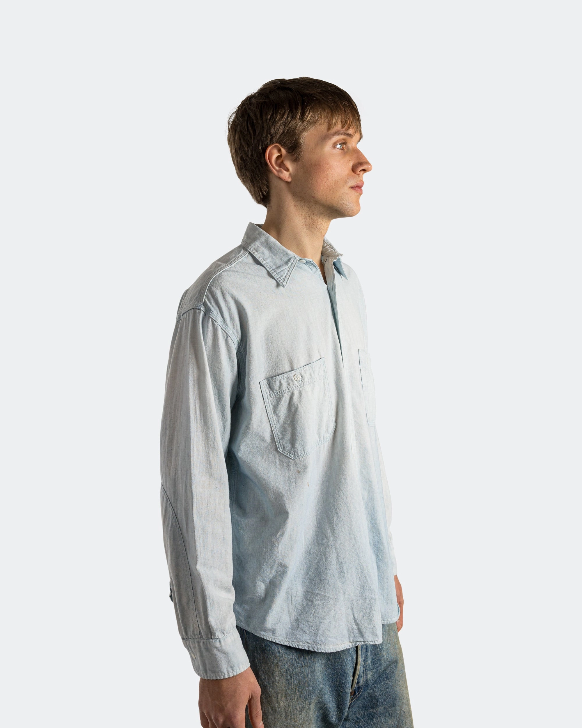Regular Fit Vintage Chambray Shirt - Bleach