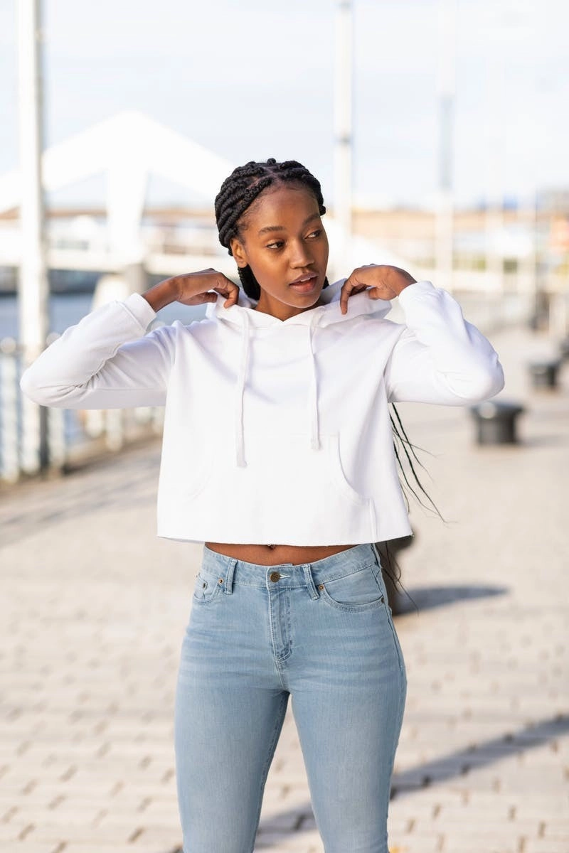 All Season Wear Chic Street Girlie Cropped Hoodie | HEATHER GREY