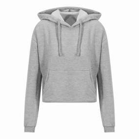 Budget Friendly Girlie Cropped Hoodie | HEATHER GREY