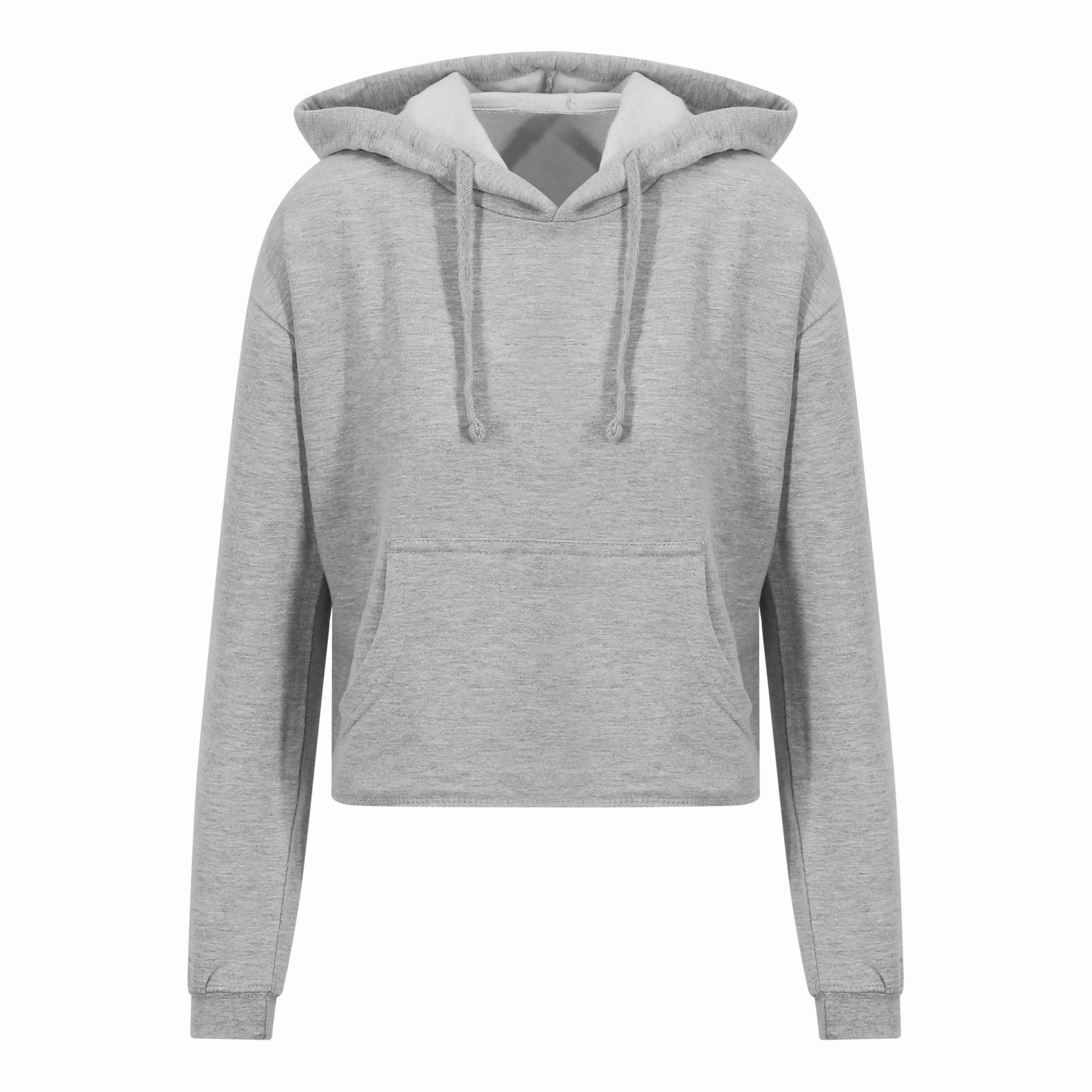 Budget Friendly Girlie Cropped Hoodie | HEATHER GREY