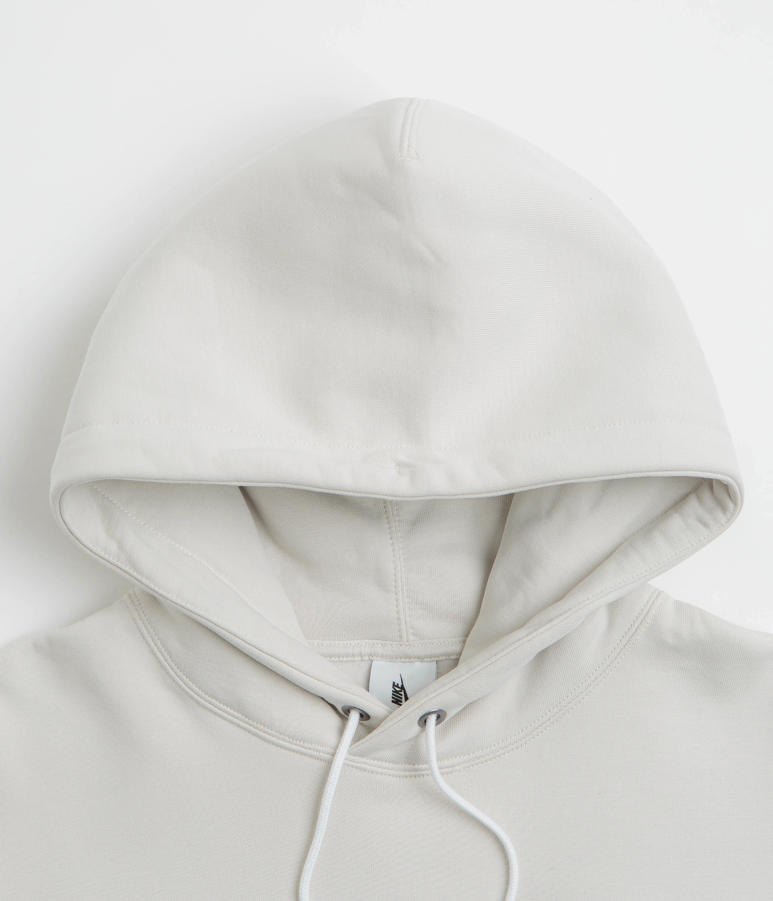 Heavyweight Fabric Anti Fade Technology Nike Solo Swoosh Hoodie - Light Bone / White