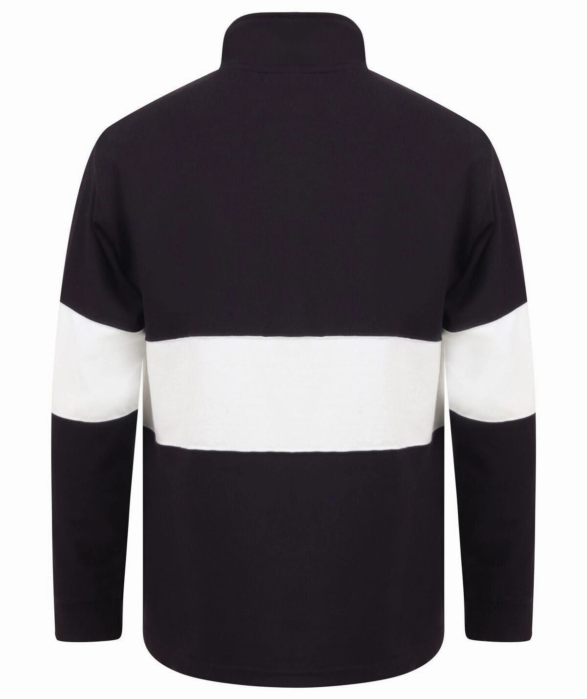 Flannel Panelled Quarter Zip | NAVY/WHITE