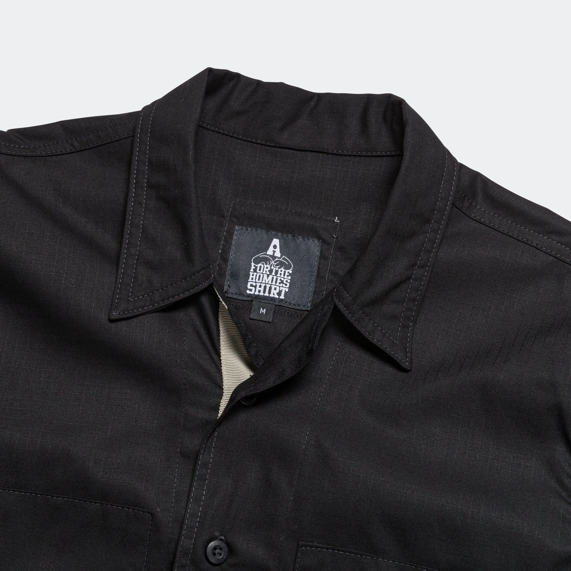 DOOM Fatigue Shirt - Black Structured Collar Button-up