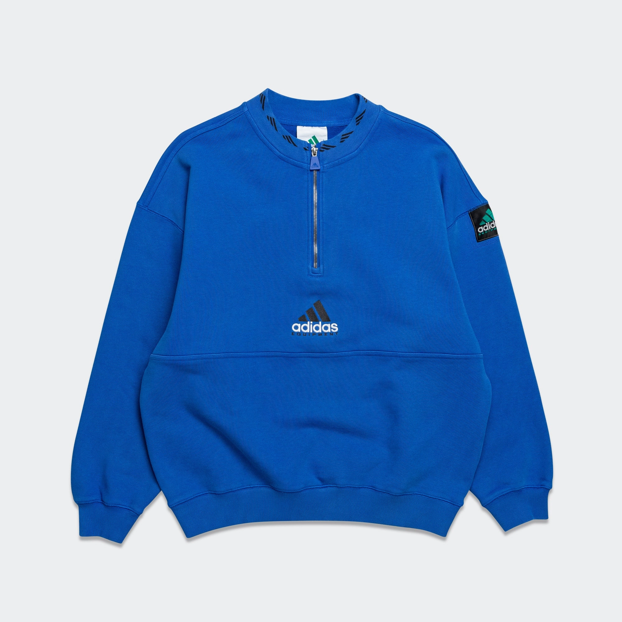 Hooded EQT Fleece Half-Zip - EQT Blue