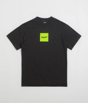 HUF 89 Box Logo T-Shirt - Black Drop Shoulder Design