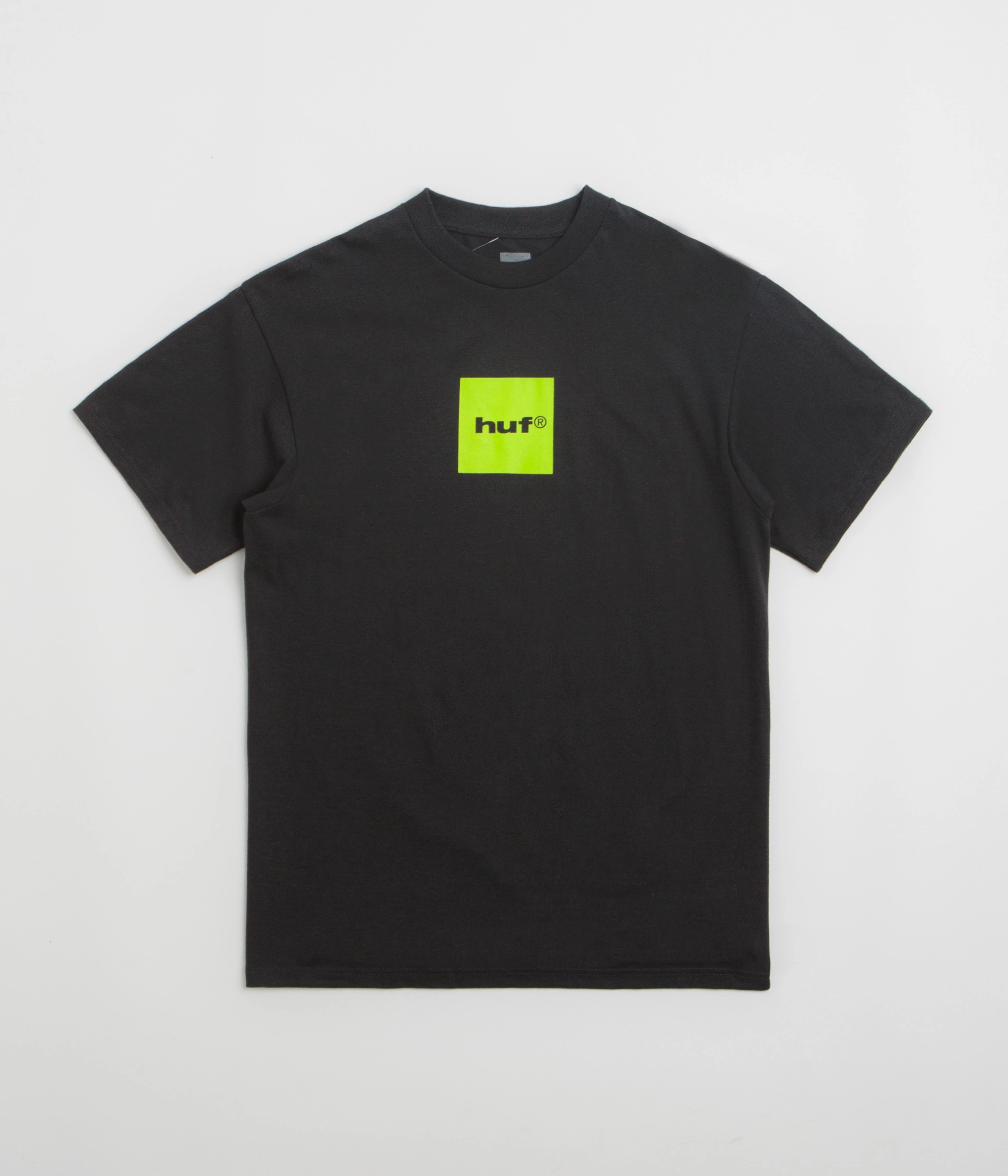 HUF 89 Box Logo T-Shirt - Black Drop Shoulder Design
