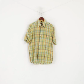 Night Out McKay Men M 39/40 Casual Shirt Green Check Outdoor Short Sleeve Button Down Collar Top