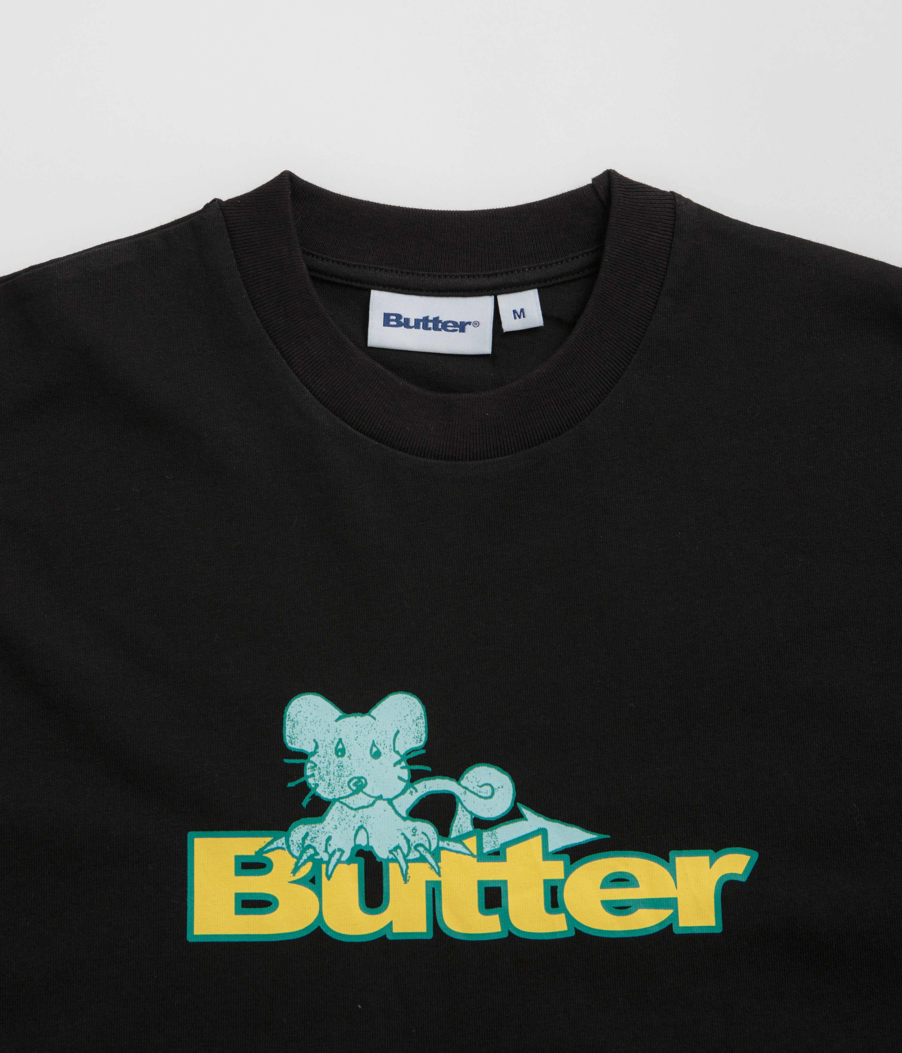 Butter Goods Rat Logo T-Shirt - Black Basic Wear