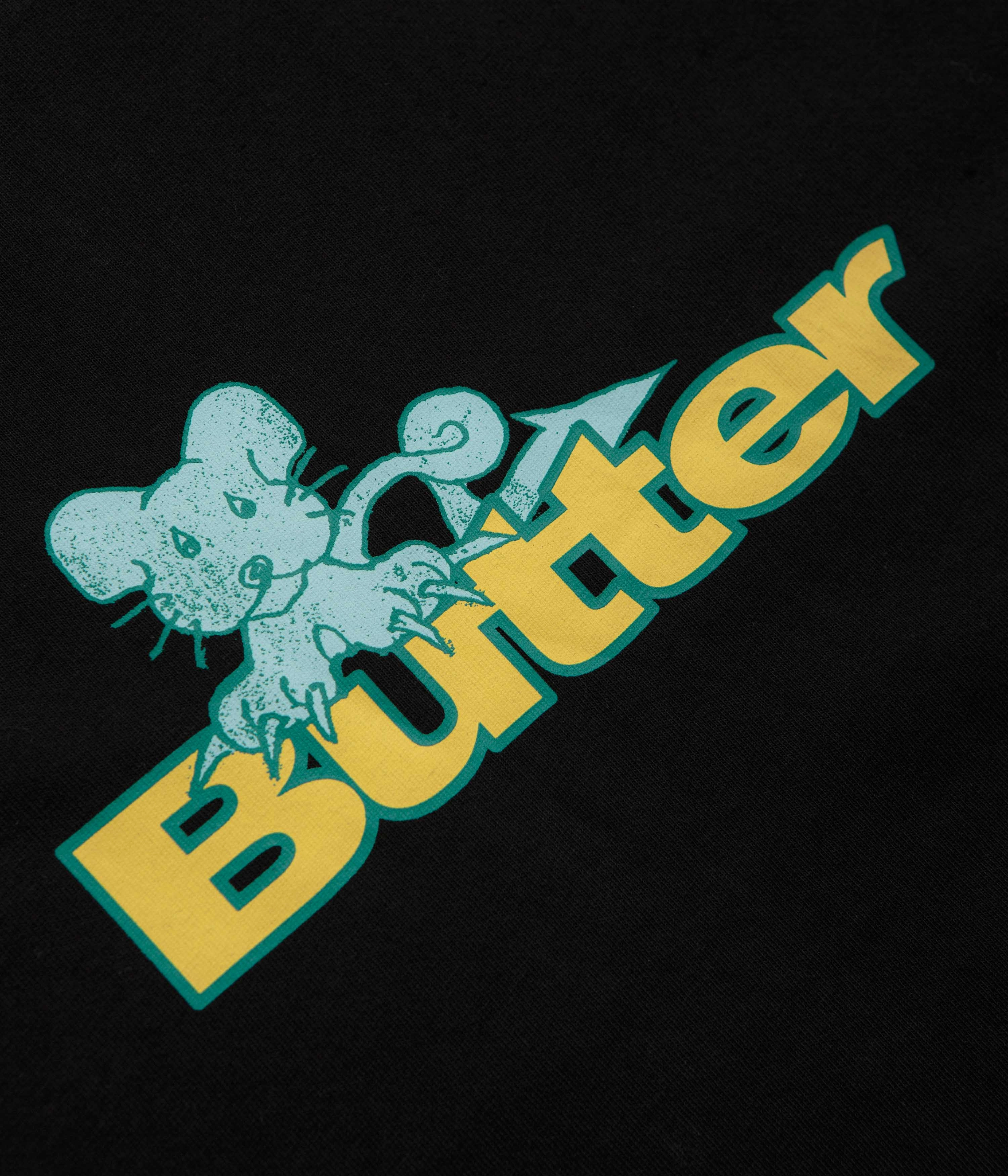 Butter Goods Rat Logo T-Shirt - Black Light Fit