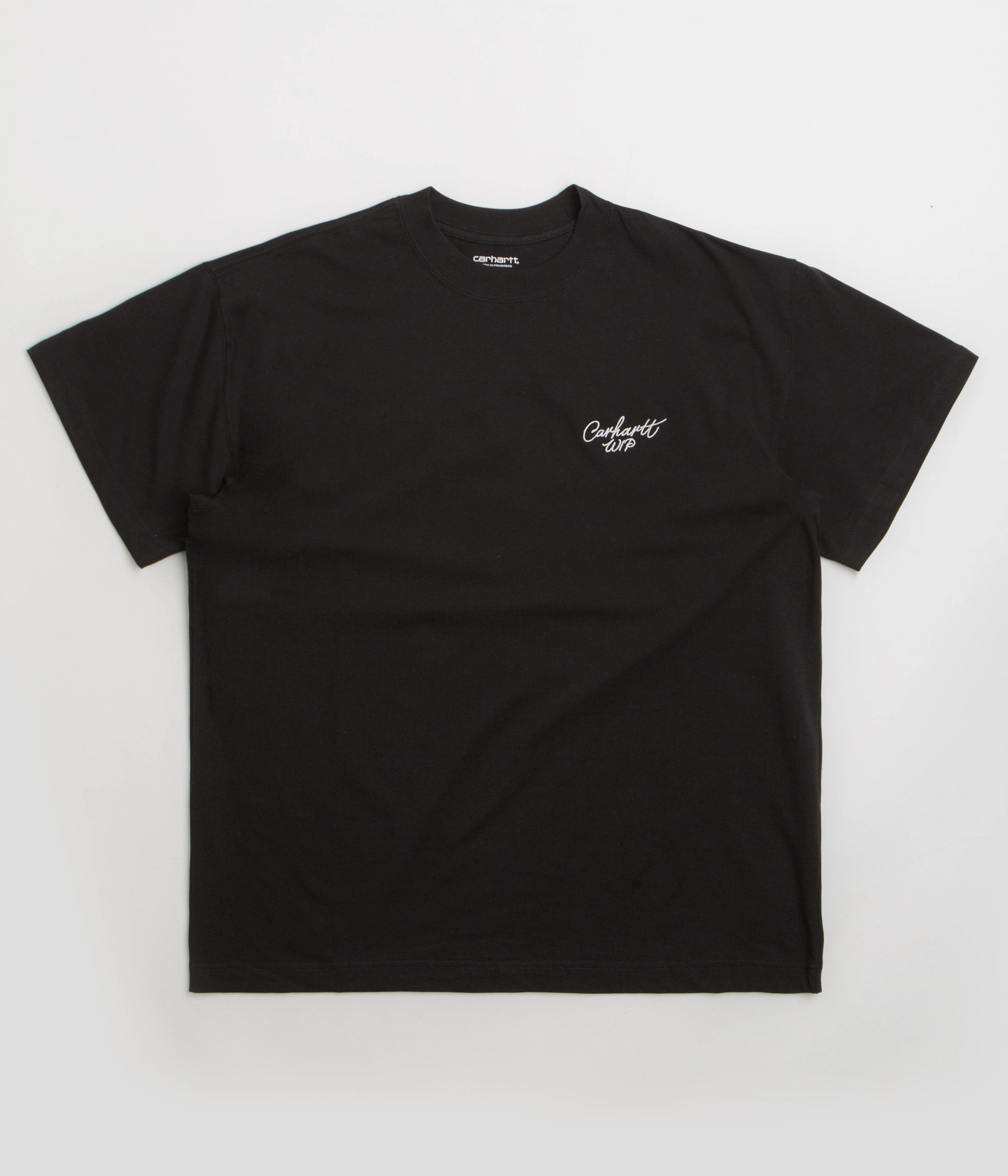 Carhartt Signature Script T-Shirt - Black / White PreShrunkCotton