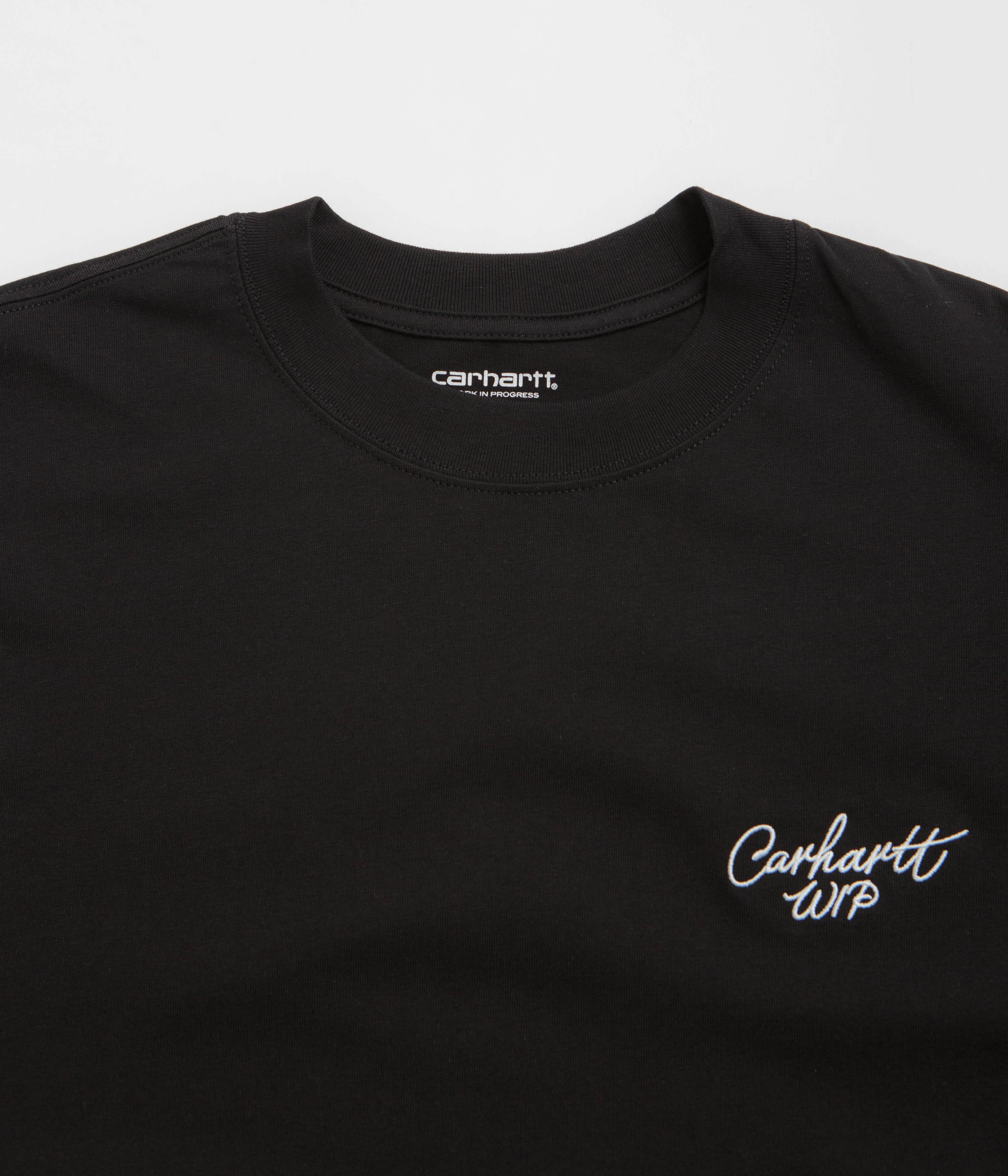 Carhartt Signature Script T-Shirt - Black / White Timeless Fit sports activity