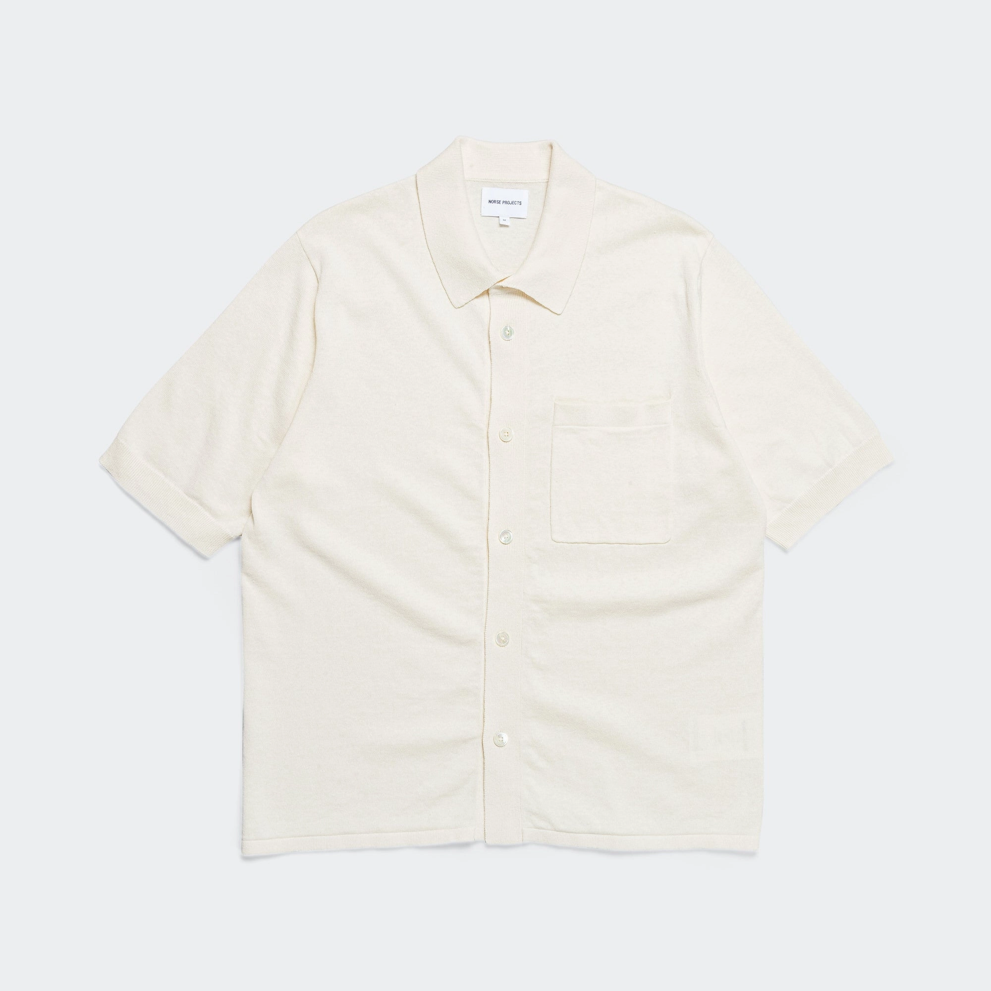 Hidden Placket Polished Placket Rollo Cotton Linen SS Shirt - Kit White