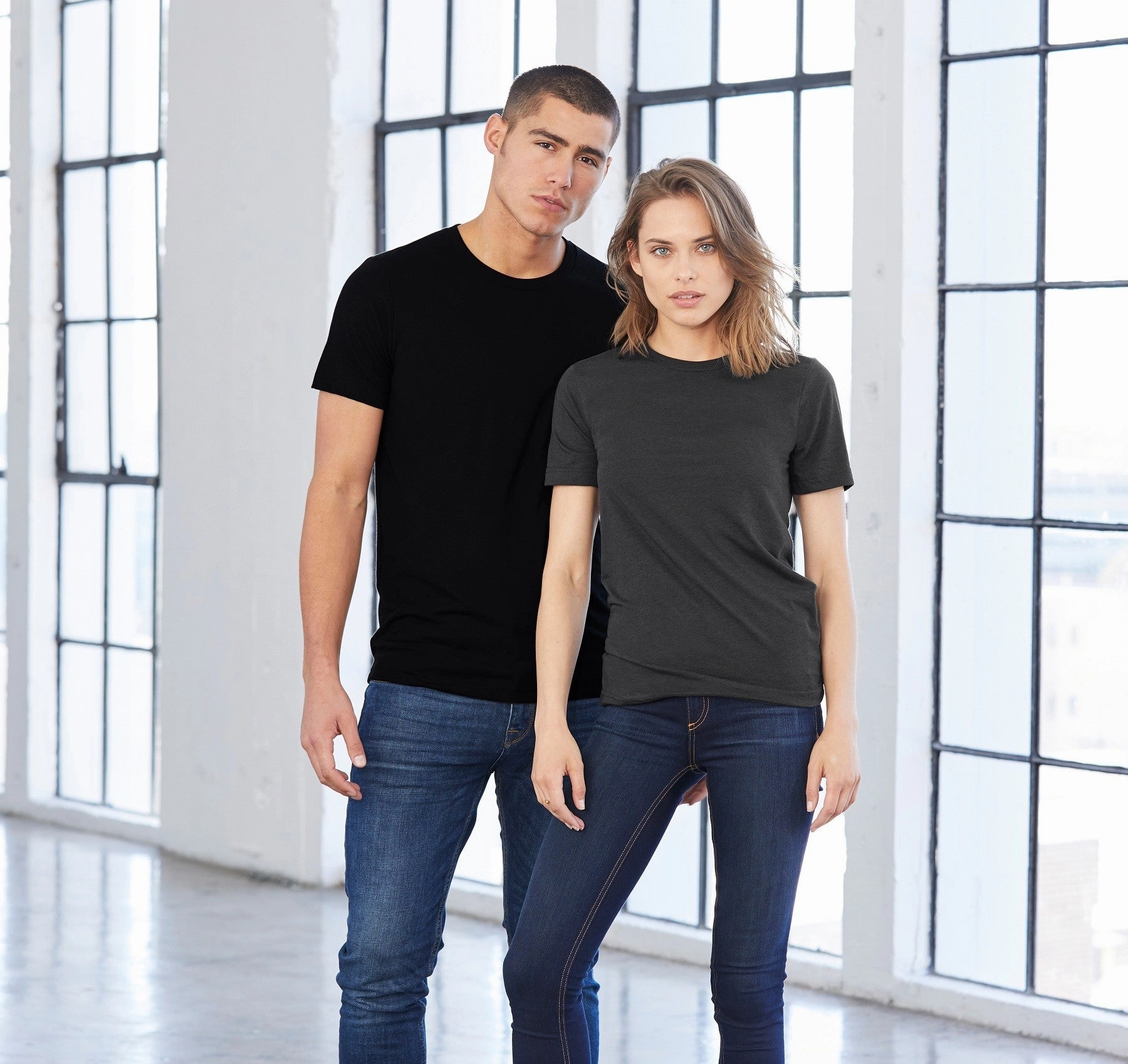 Urban Style Trend Tri-Blend Crew Neck T-Shirt | BLUE TRI-BLEND