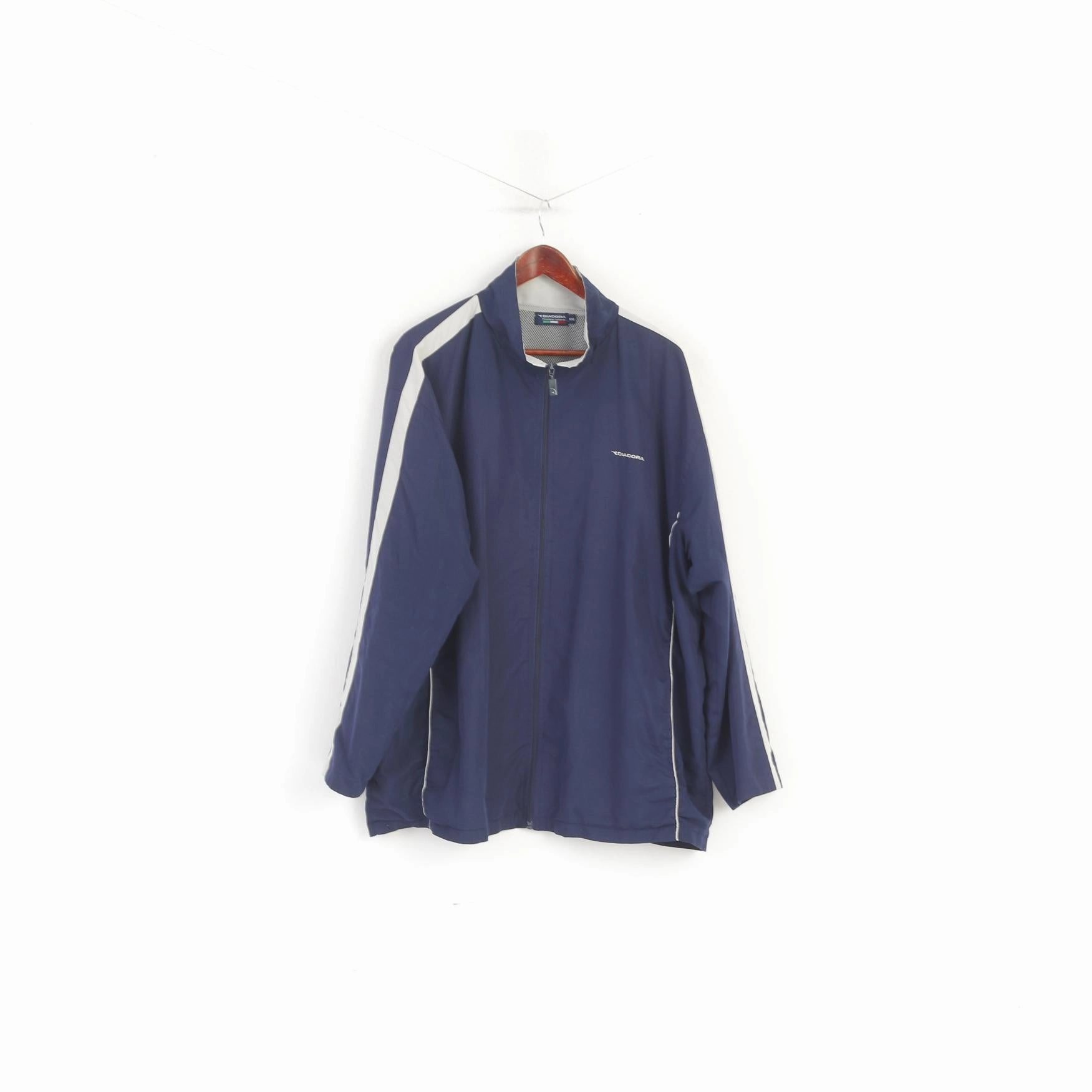 Quick Access Pockets hypoallergenic Diadora Men XXL Jacket Navy Sportswear Lightweight Training Full Zip Top