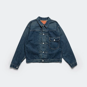 Type1 40's Pleated Front Blouse - Used Wash Drop Tail Hem Checkered Style