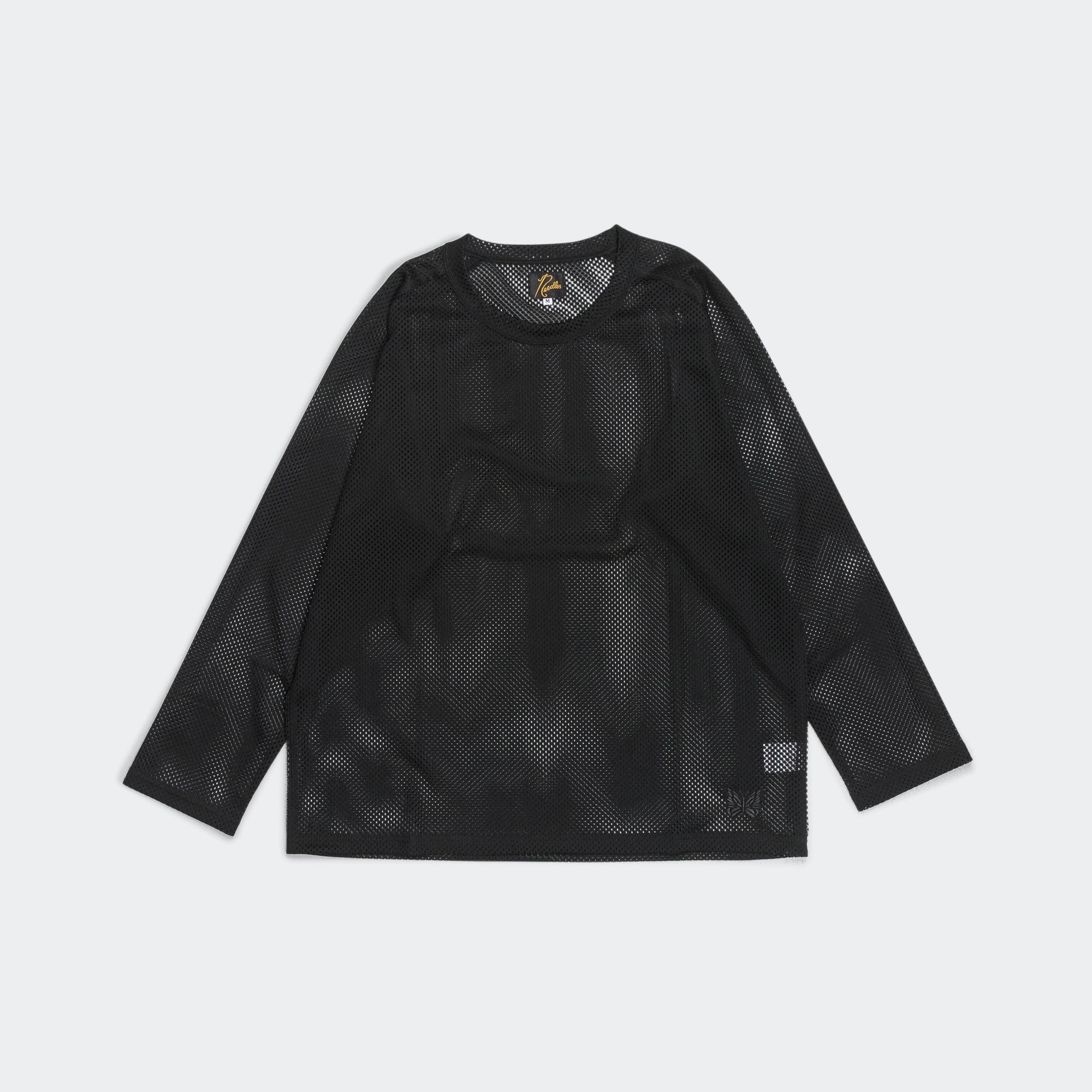 U-Neck LS Tee - Black Raschel Lace Everyday Wear Layered Look