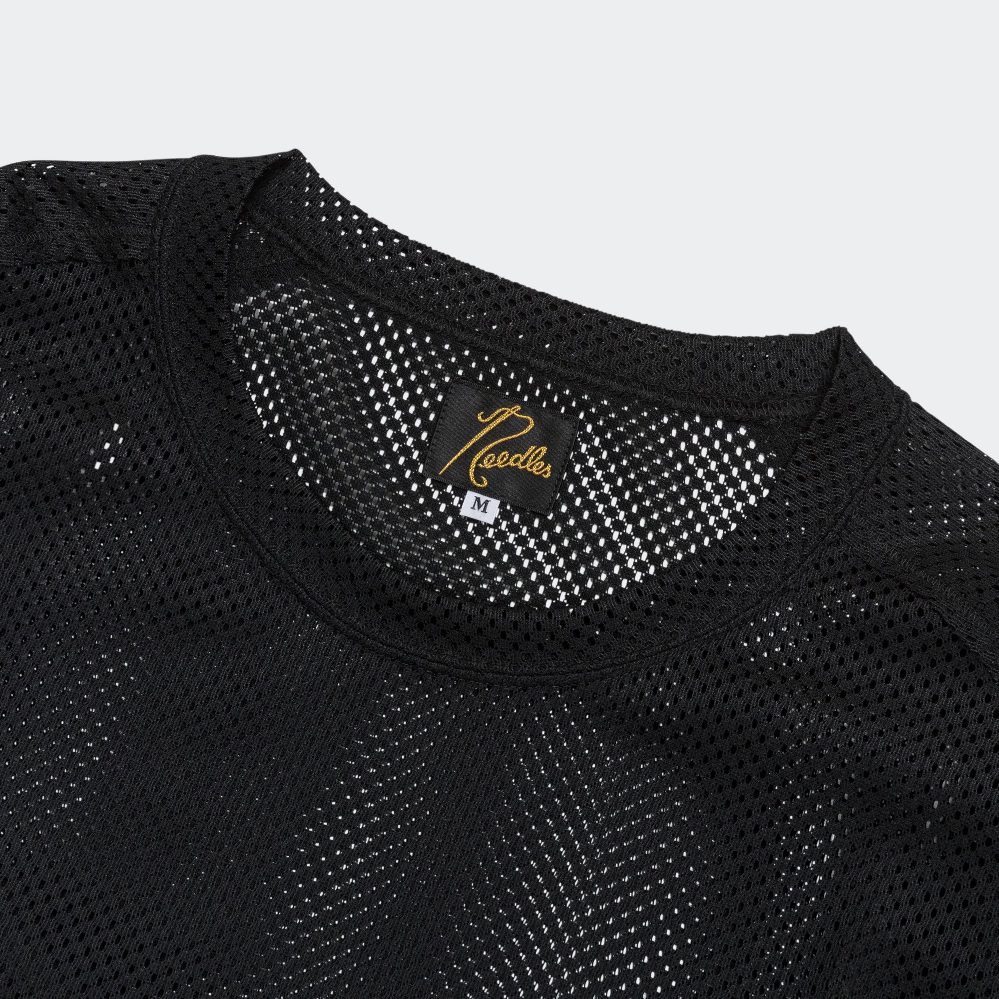 Recycled Polyester Blend U-Neck LS Tee - Black Raschel Lace