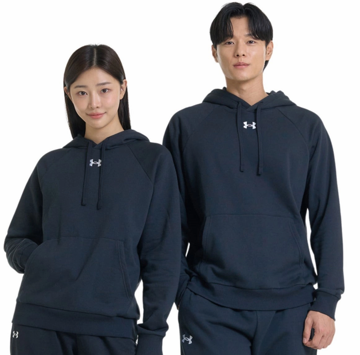 UA Rival Fleece Hoodie | BLACK/WHITE Bonded seams Comfort Wear