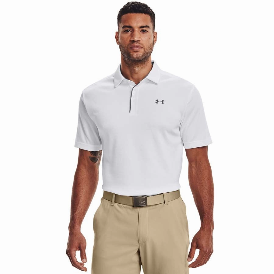 UA Tech Polo | BLACK/GRAPHITE Tagless Collar Light Fit