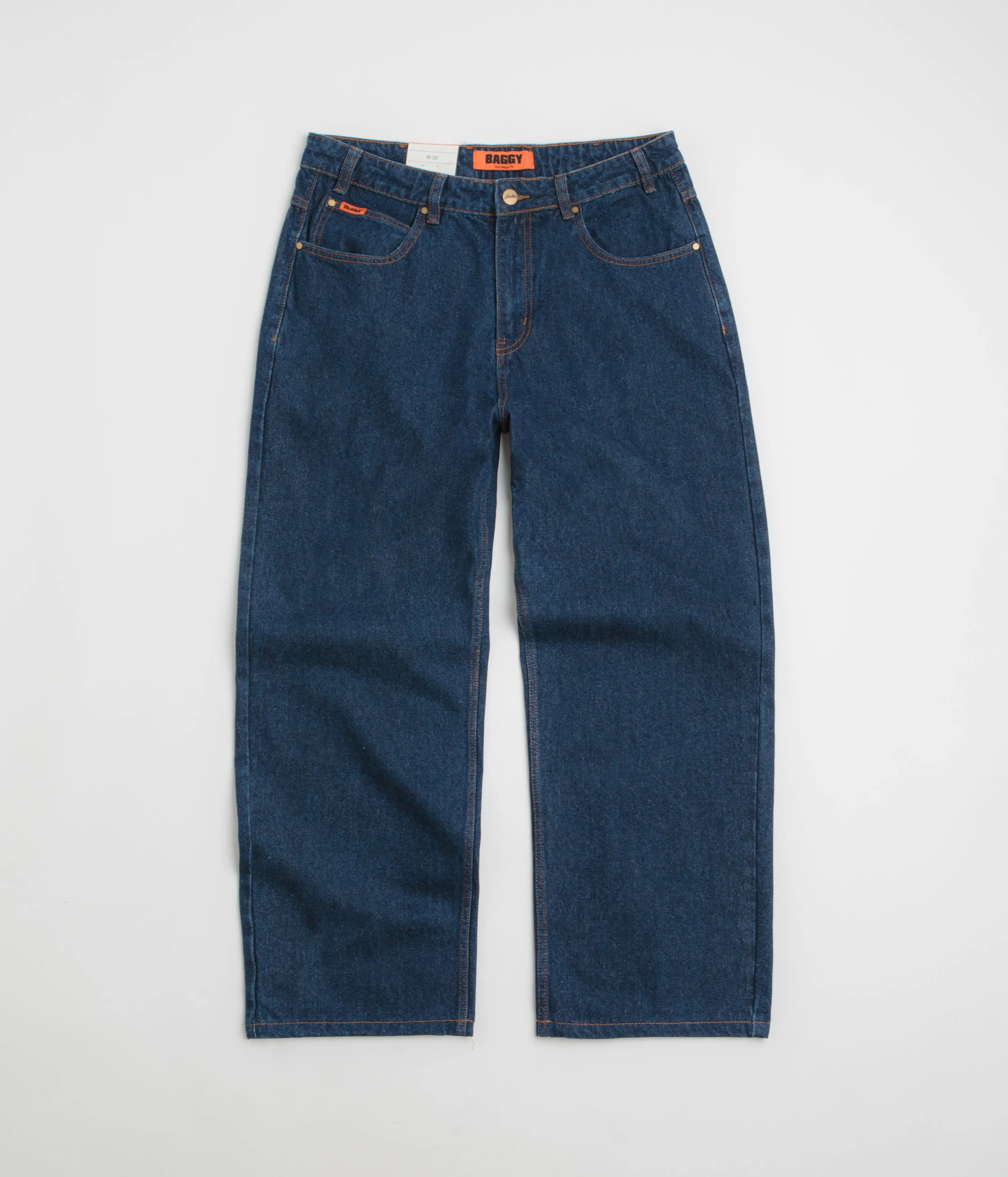 Stylish Vibrant Heavyweight Denim Butter Goods Baggy Jeans - Dark Indigo