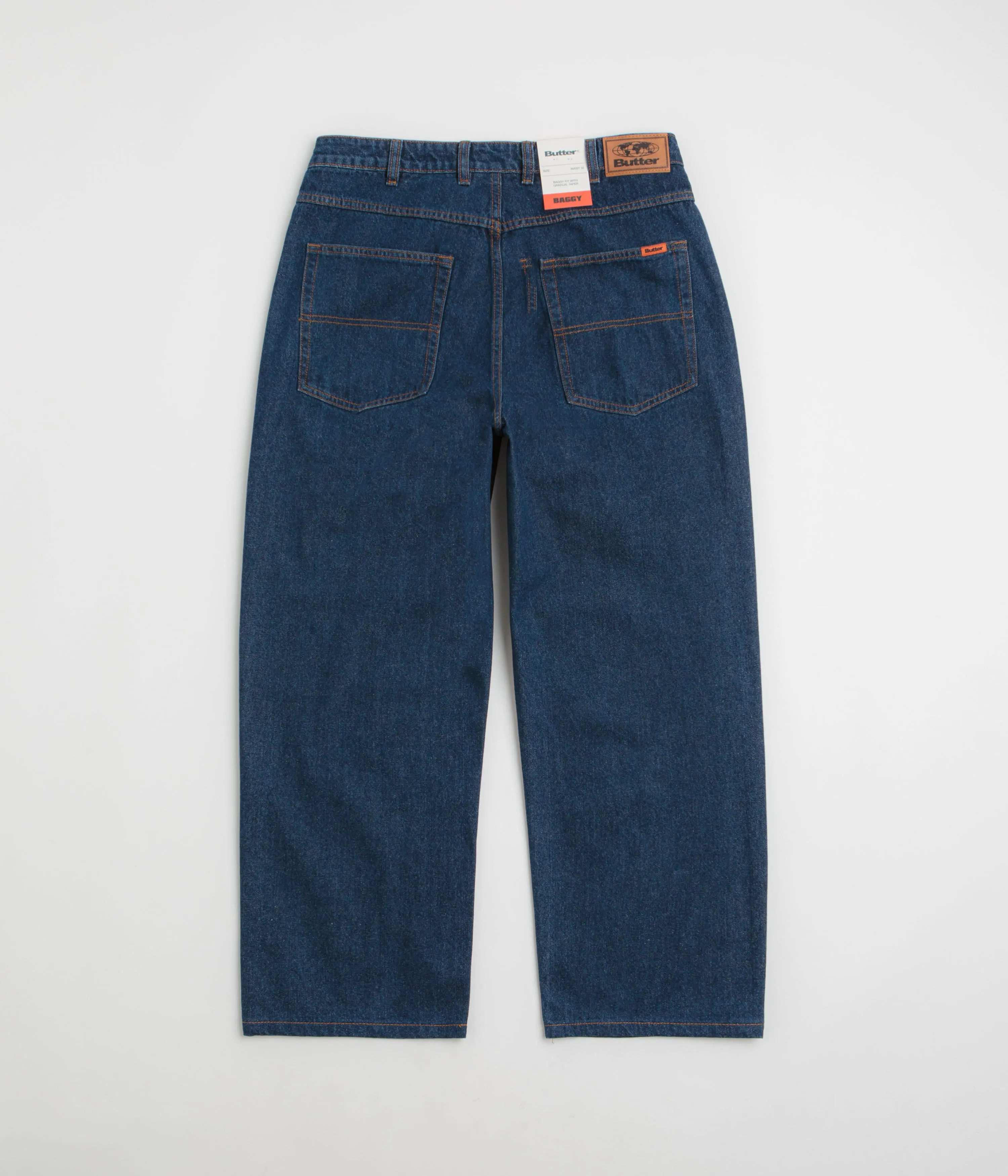 All Round Piece Butter Goods Baggy Jeans - Dark Indigo