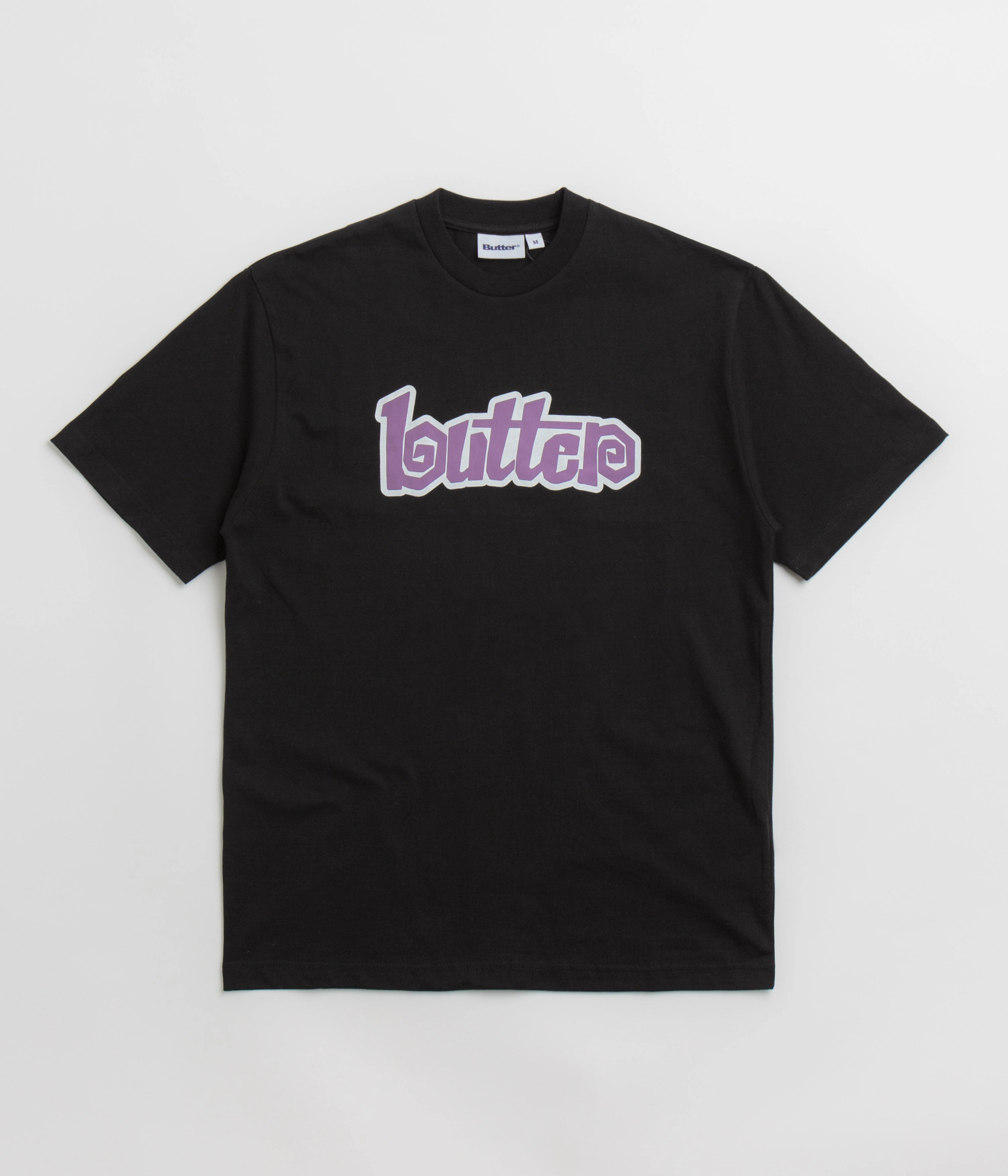 Butter Goods Swirl T-Shirt - Black / Purple Modern Smart Weekend Fashion