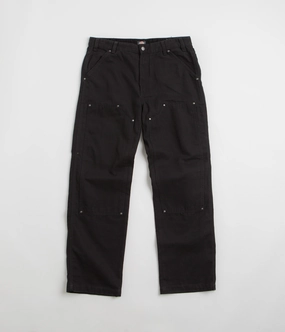 Layered Look Trendy Style Dickies Duck Canvas Utility Pants - Stone Washed Black