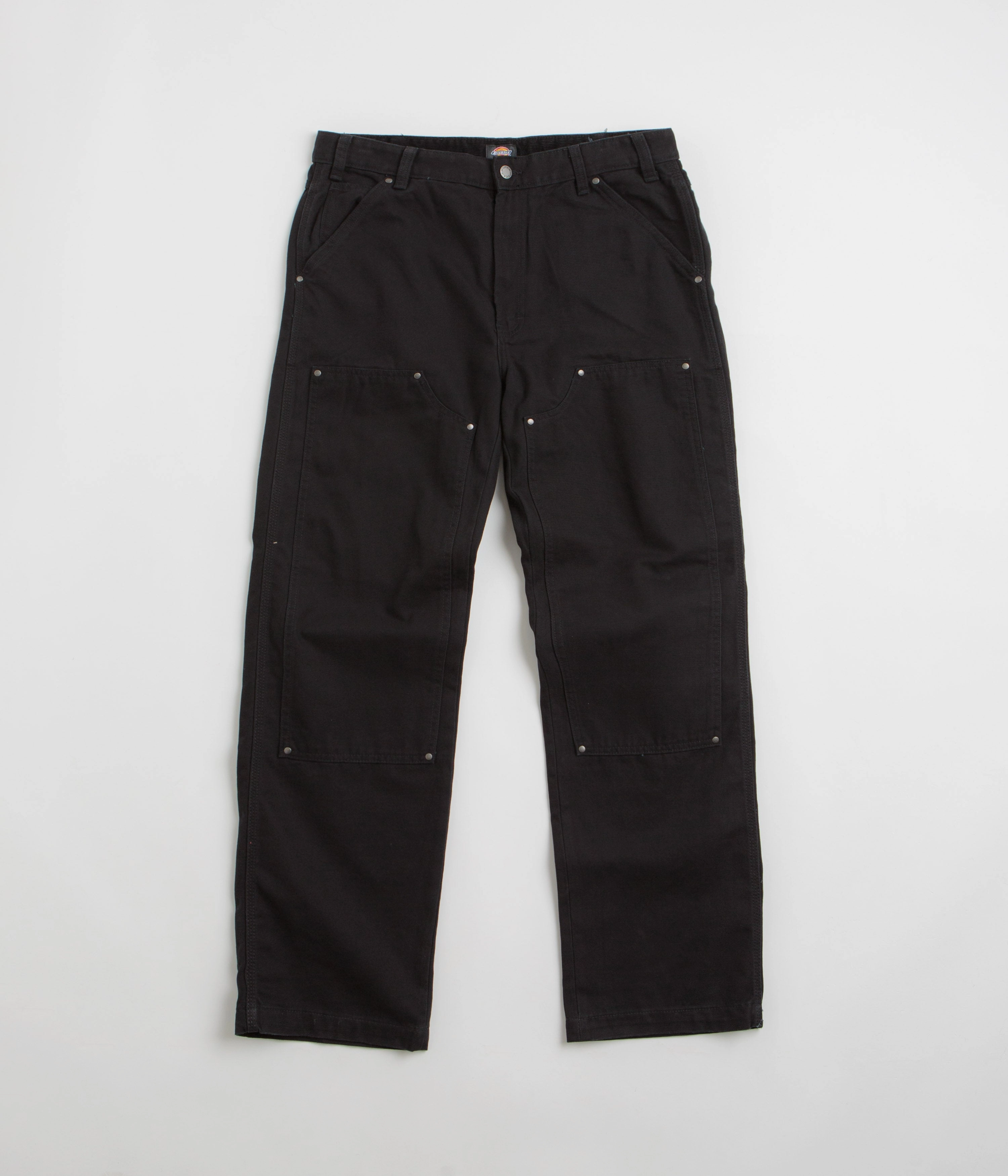 Layered Look Trendy Style Dickies Duck Canvas Utility Pants - Stone Washed Black