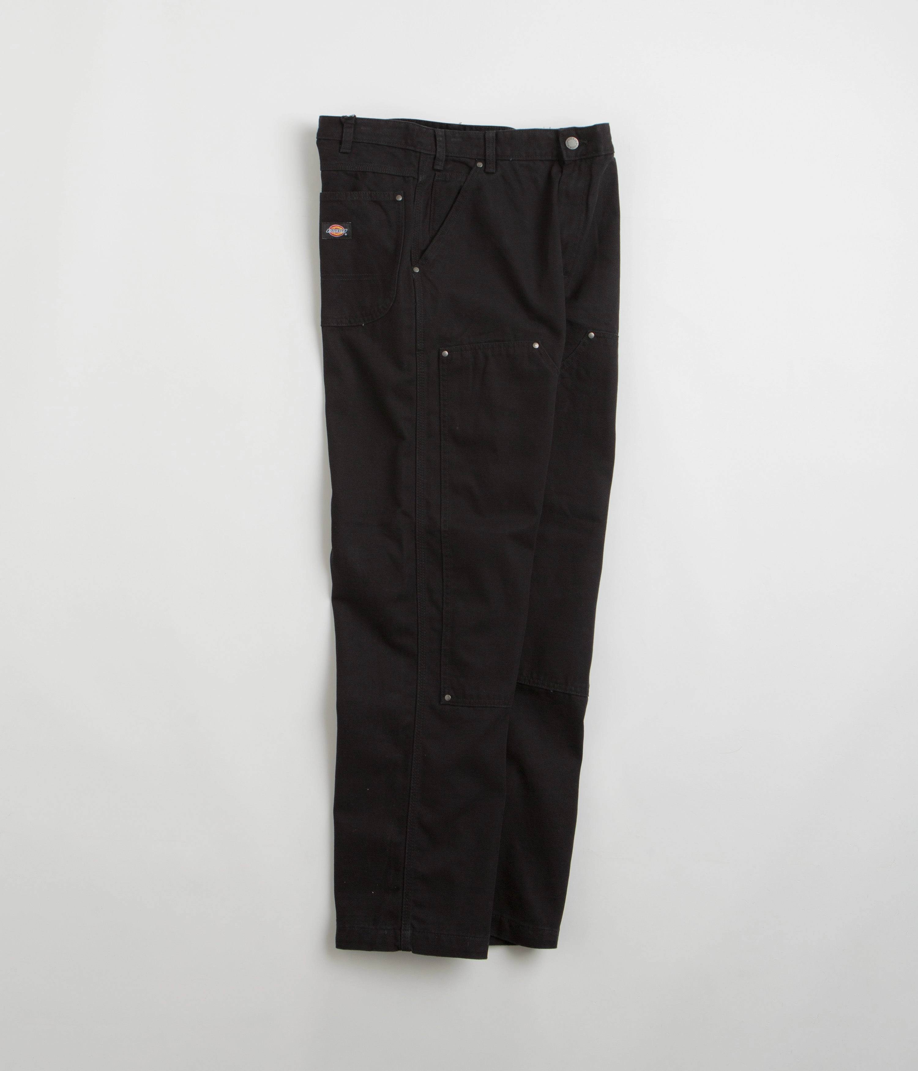 Dickies Duck Canvas Utility Pants - Stone Washed Black Easy Wear ElasticWaistband