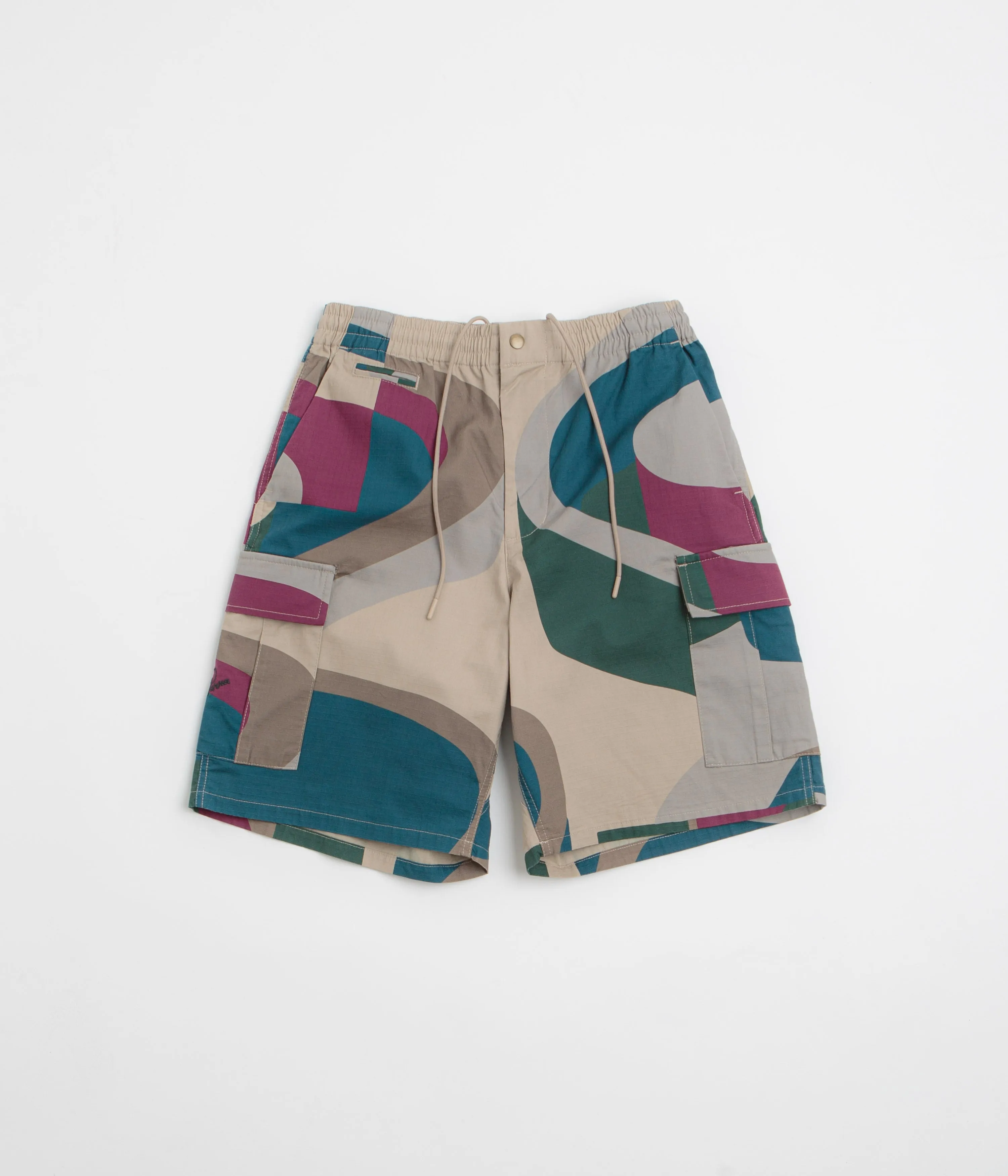 by Parra The Wall Camo Shorts - Sand Minimal Fit Modular Storage Design